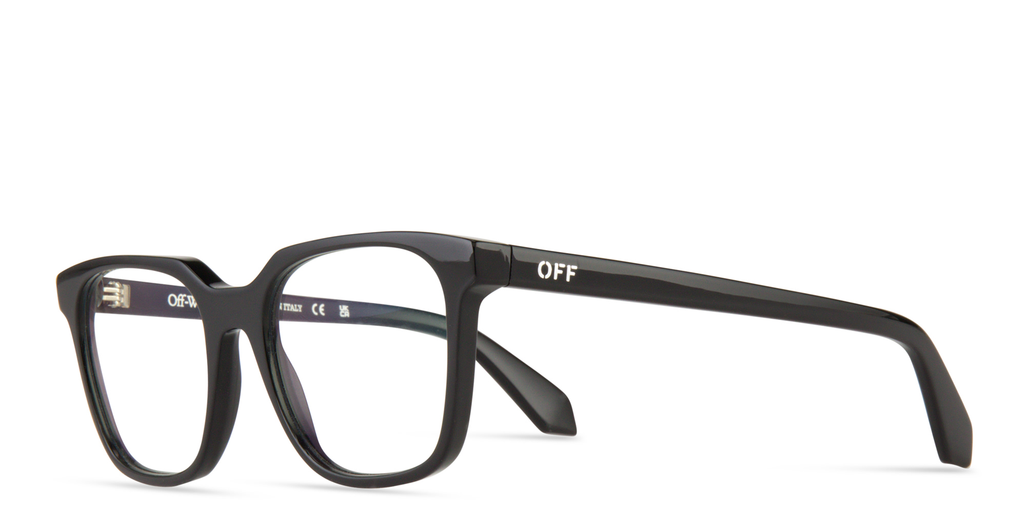 Shop OFF WHITE Style 38 Unisex Square Eyeglasses in Matte Black online.
