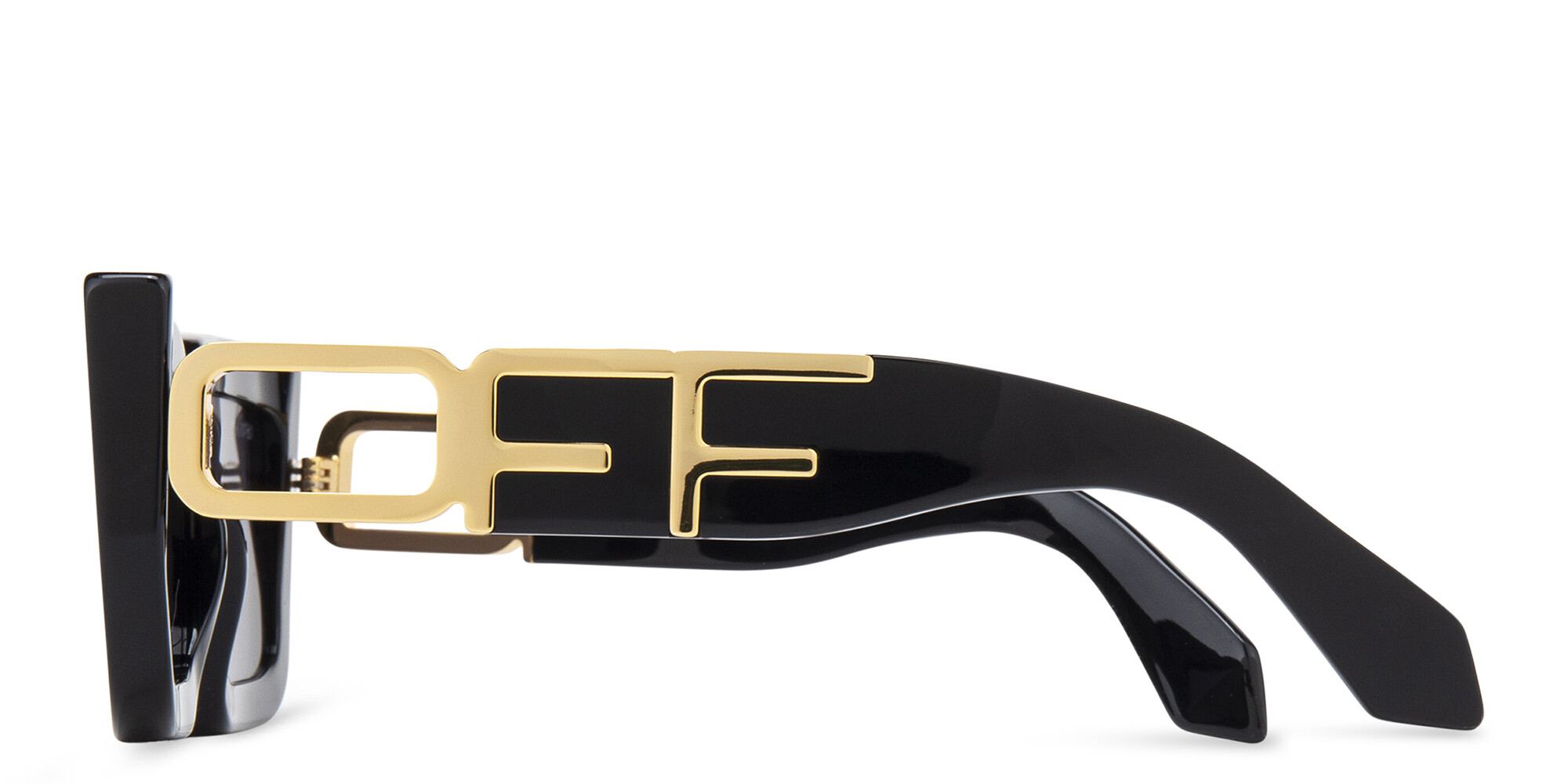 Shop OFF WHITE Boston Unisex Rectangle Sunglasses in Black online.