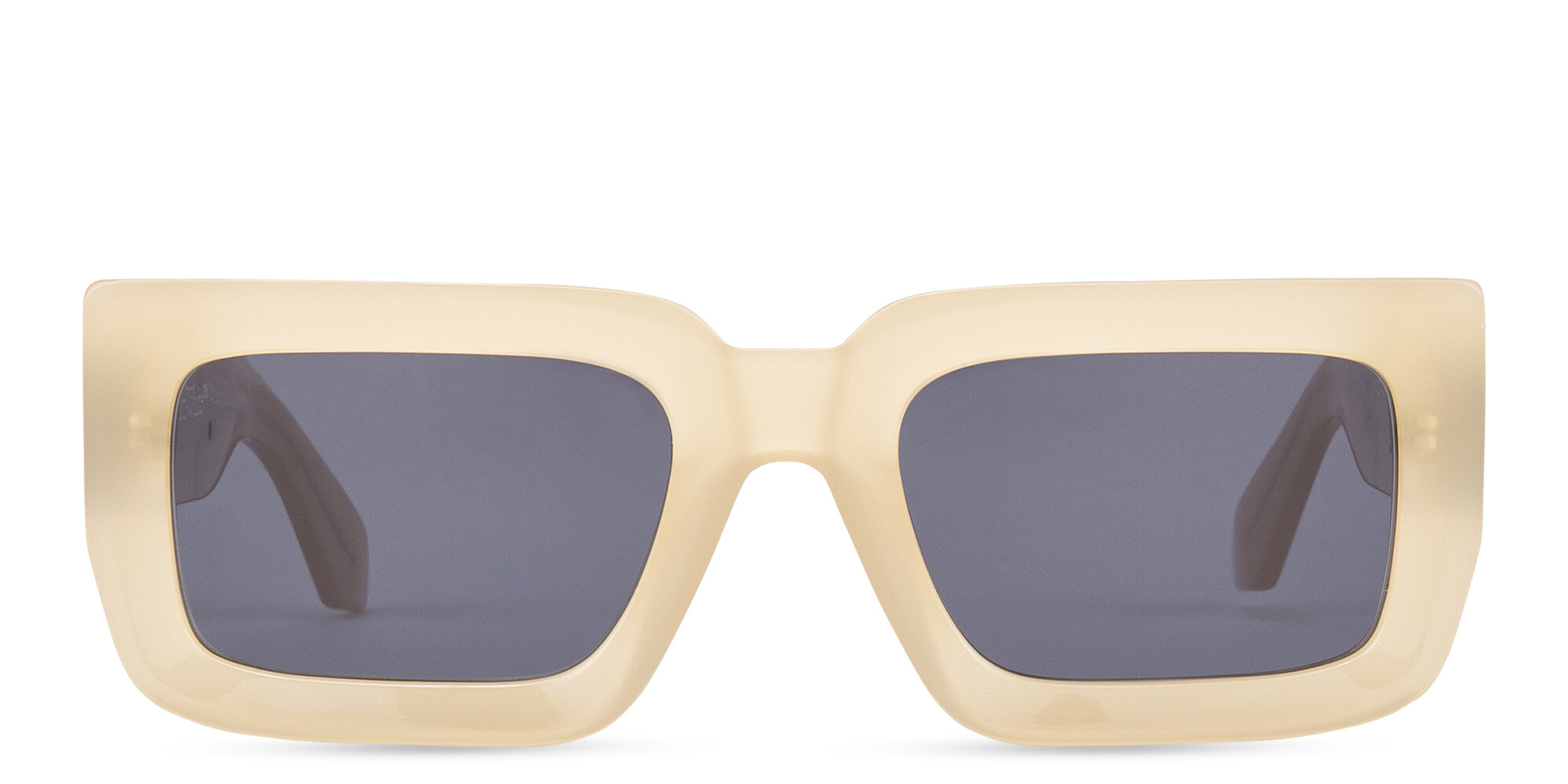 Shop OFF WHITE Boston Unisex Rectangle Sunglasses in Beige online.