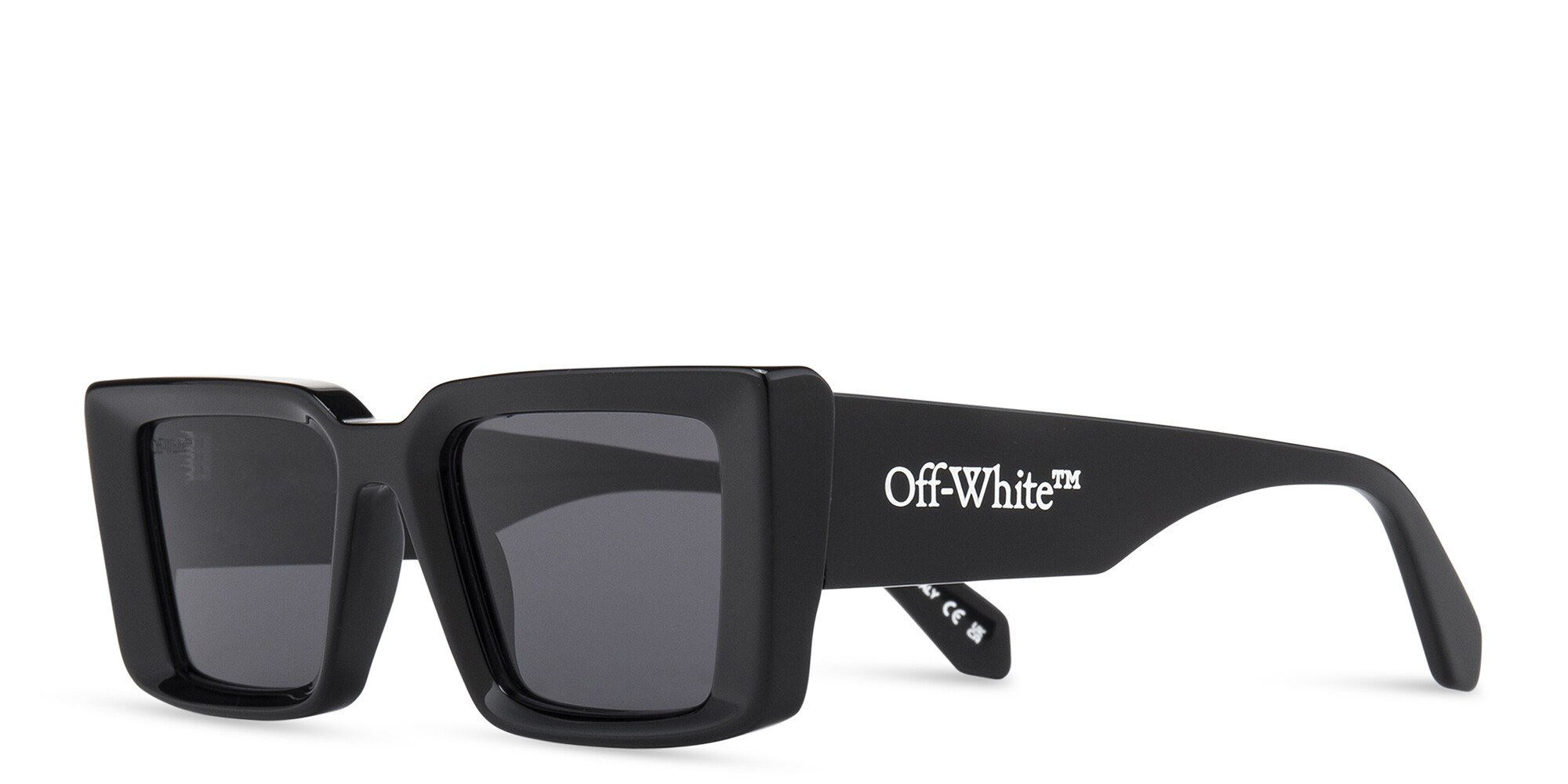 Shop OFF WHITE Unisex Rectangle Sunglasses in Black online.