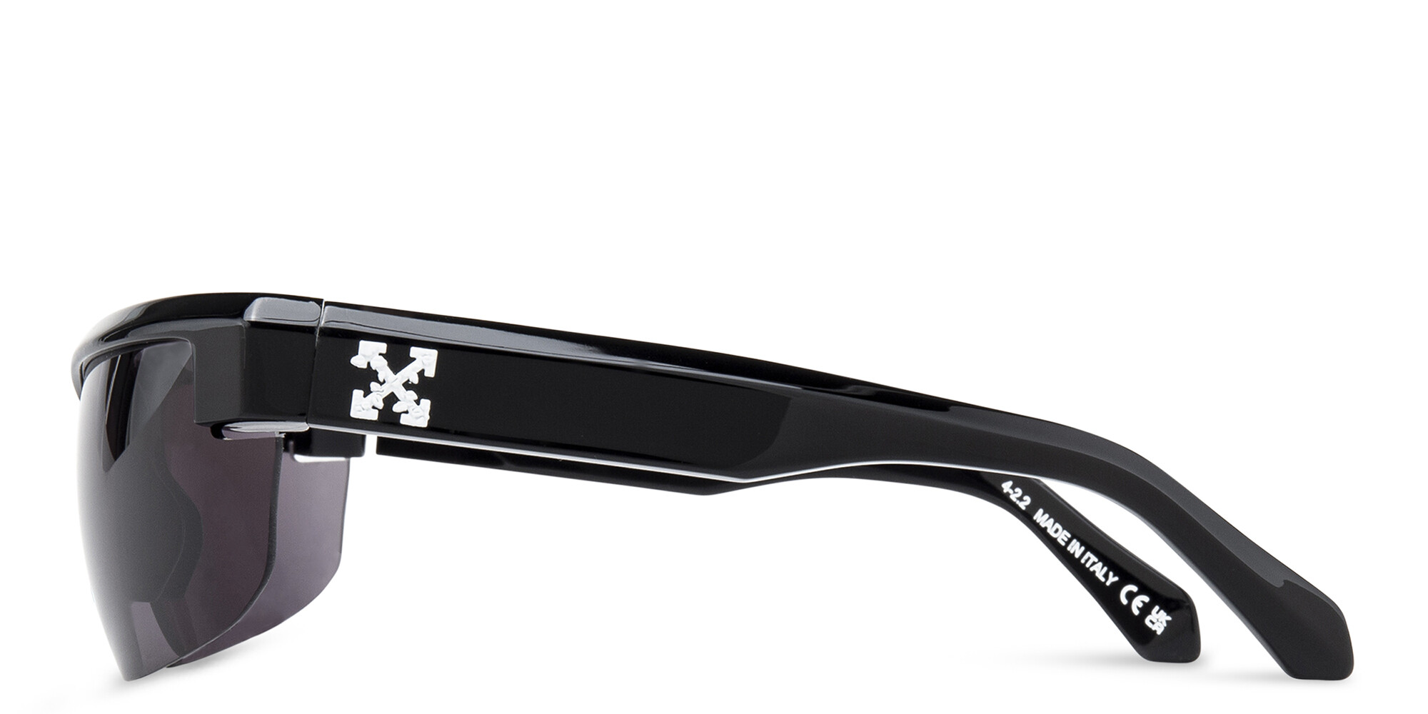 Shop OFF WHITE Toledo Unisex Wide Half-Rim Rectangle Sunglasses in Black online.