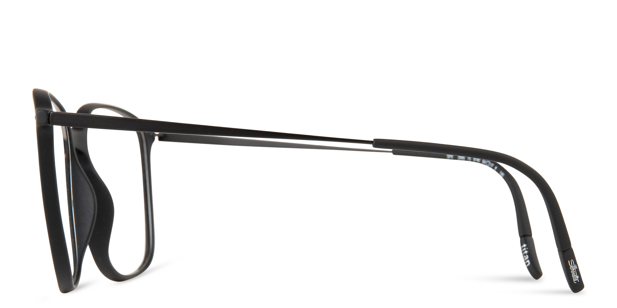 Silhouette Square Eyeglasses in Black – Product Photo 3