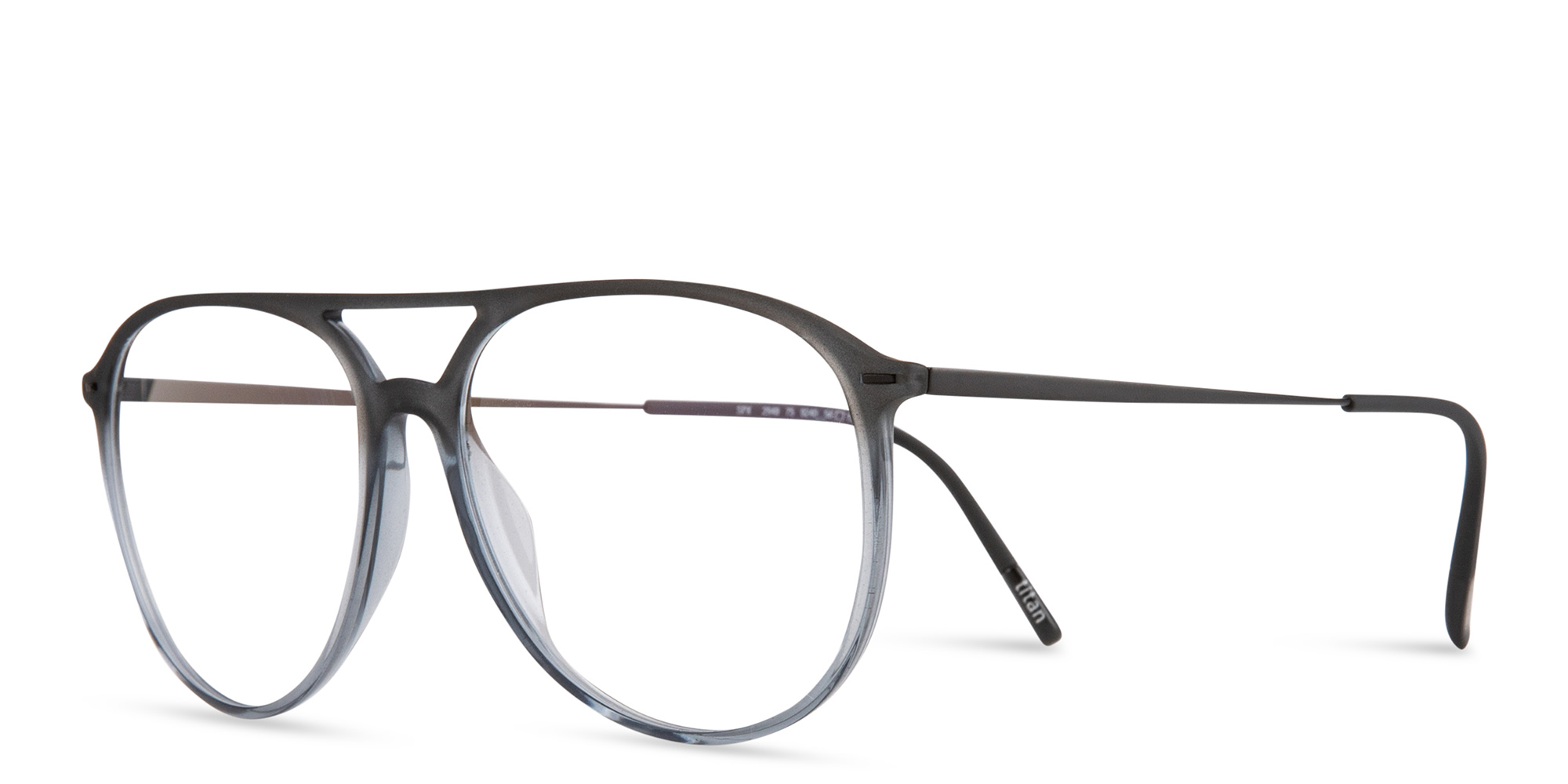 Shop Silhouette Wide Aviator Eyeglasses in Grey online.