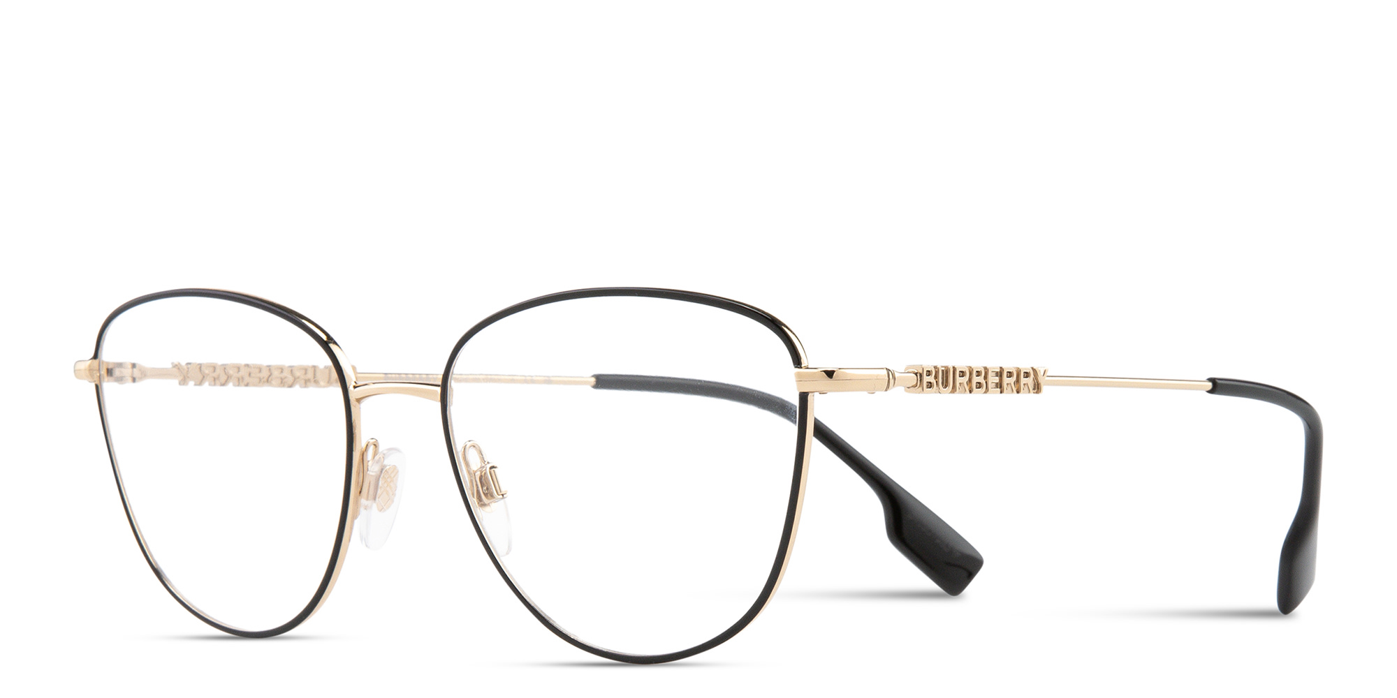 Shop BURBERRY Panthos Eyeglasses in Black online.