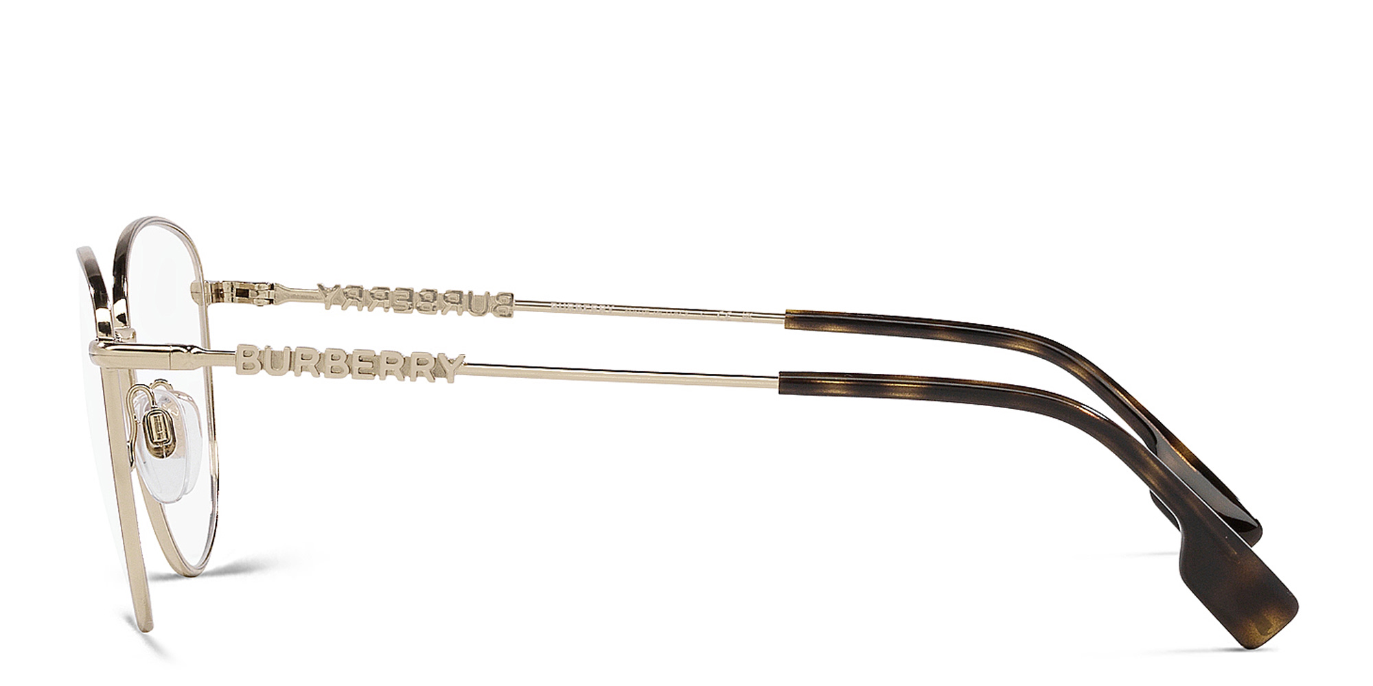 Shop BURBERRY Panthos Eyeglasses in Light Gold online.