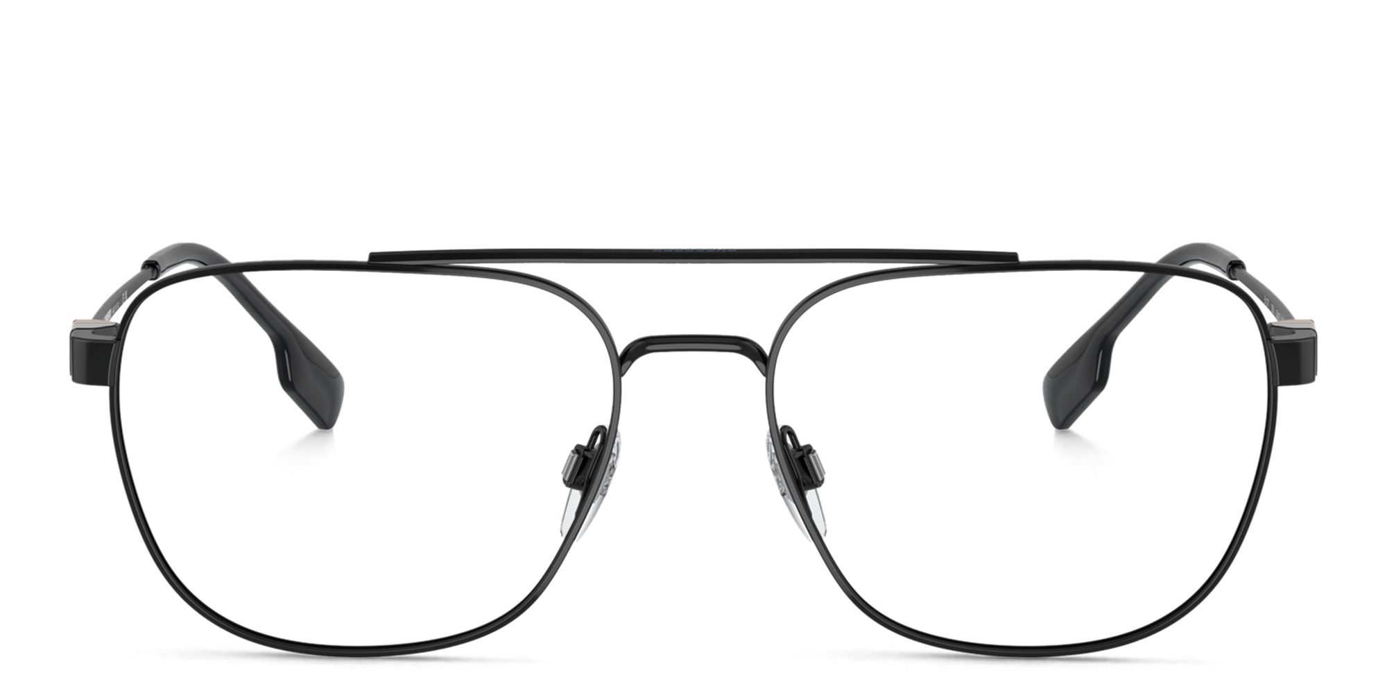 Shop BURBERRY Wide Square Eyeglasses in Black online.