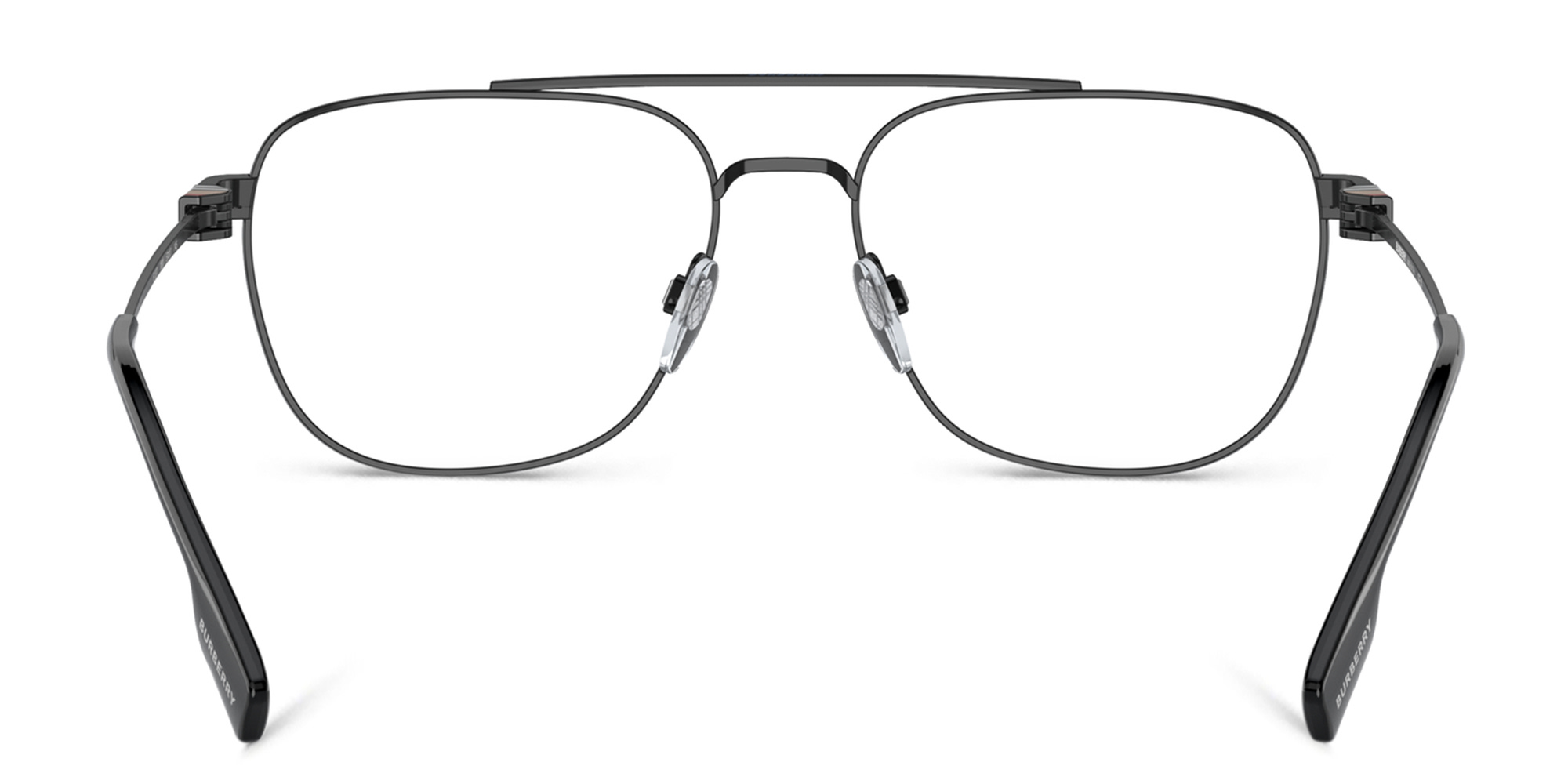 Shop BURBERRY Wide Square Eyeglasses in Black online.