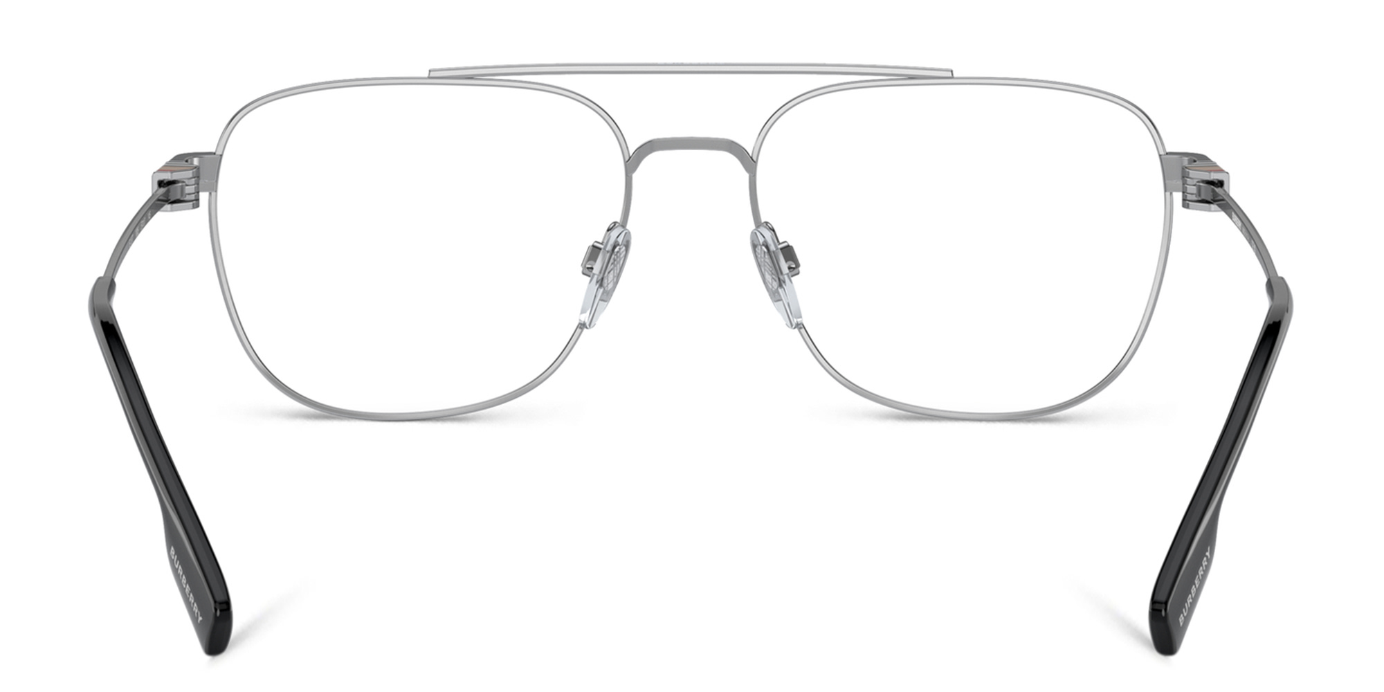 BURBERRY Wide Square Eyeglasses in Silver – Product Photo 4