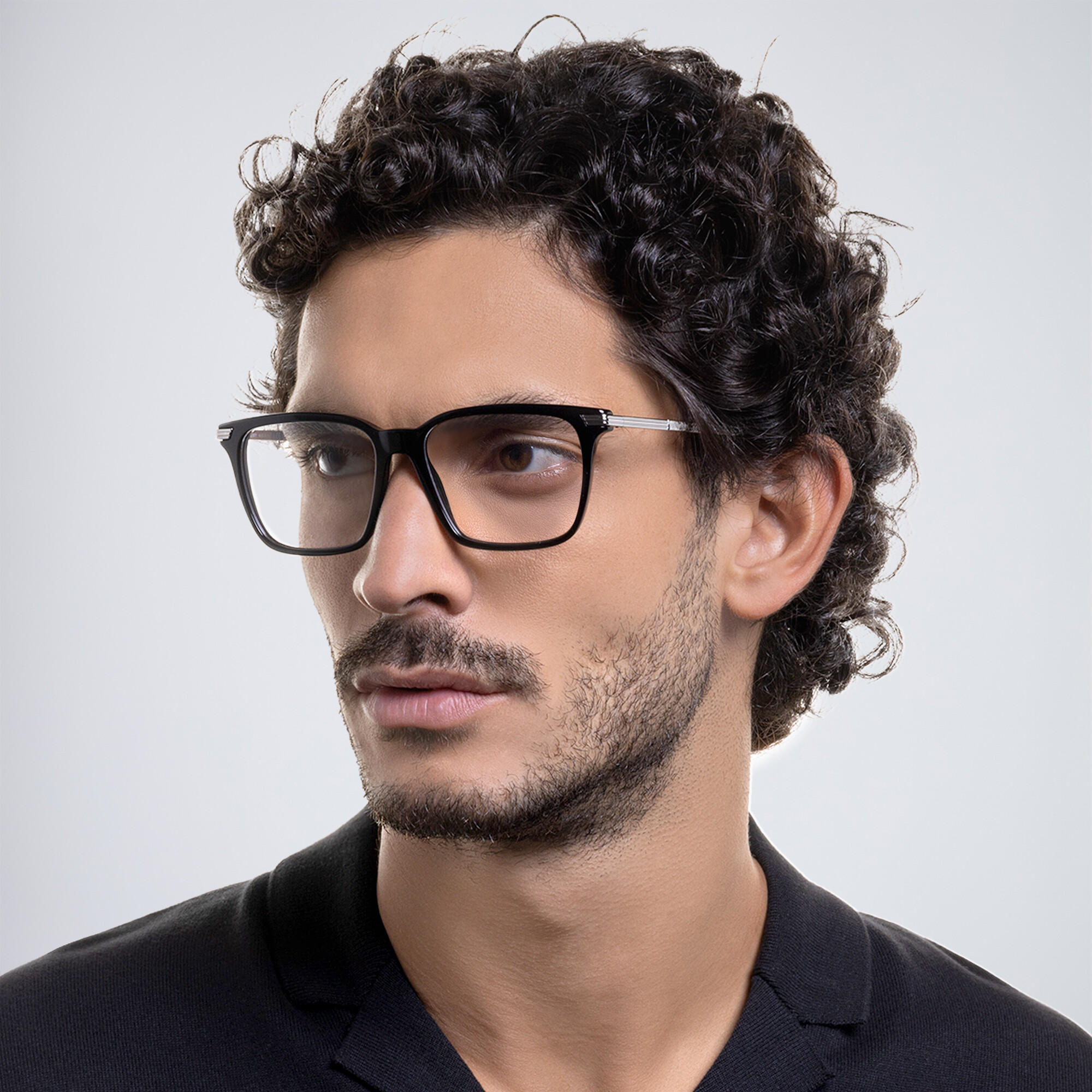 تسوق نظارات طبية مربّعة واسعة بربري بلون أسود أونلاين.