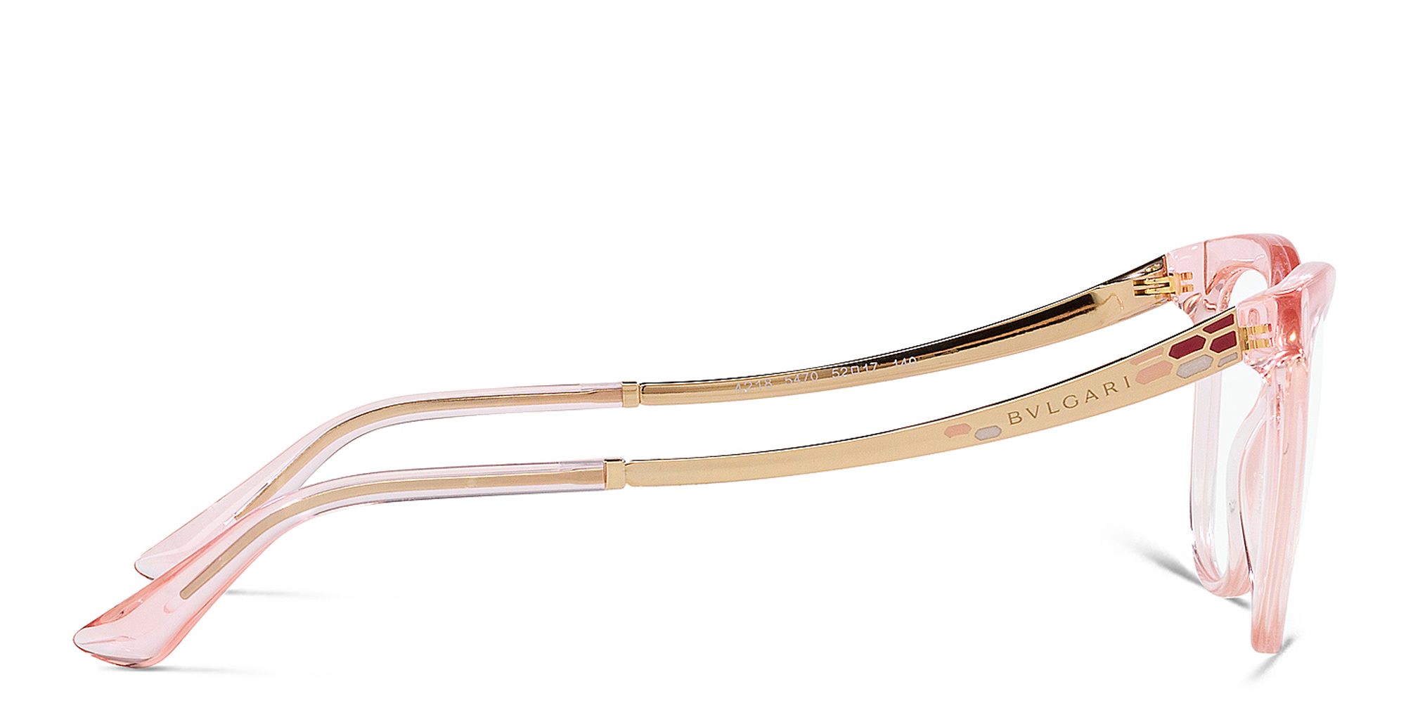 BVLGARI Cat-Eye Eyeglasses in Transparent Pink – Product Photo 3