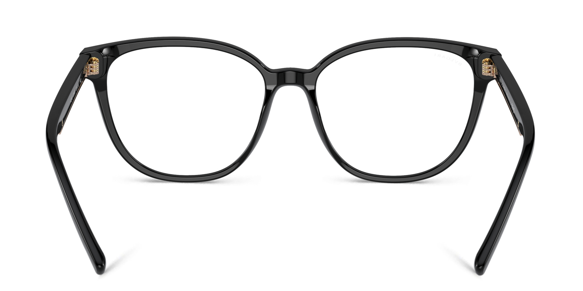 Shop BVLGARI Square Eyeglasses in Rubber Black online.