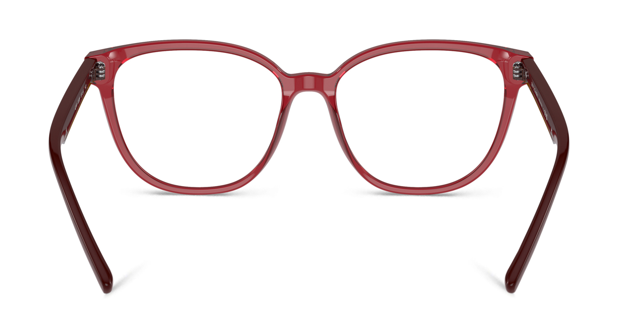 Shop BVLGARI B.Zero1 Square Eyeglasses in Transparent Red online.