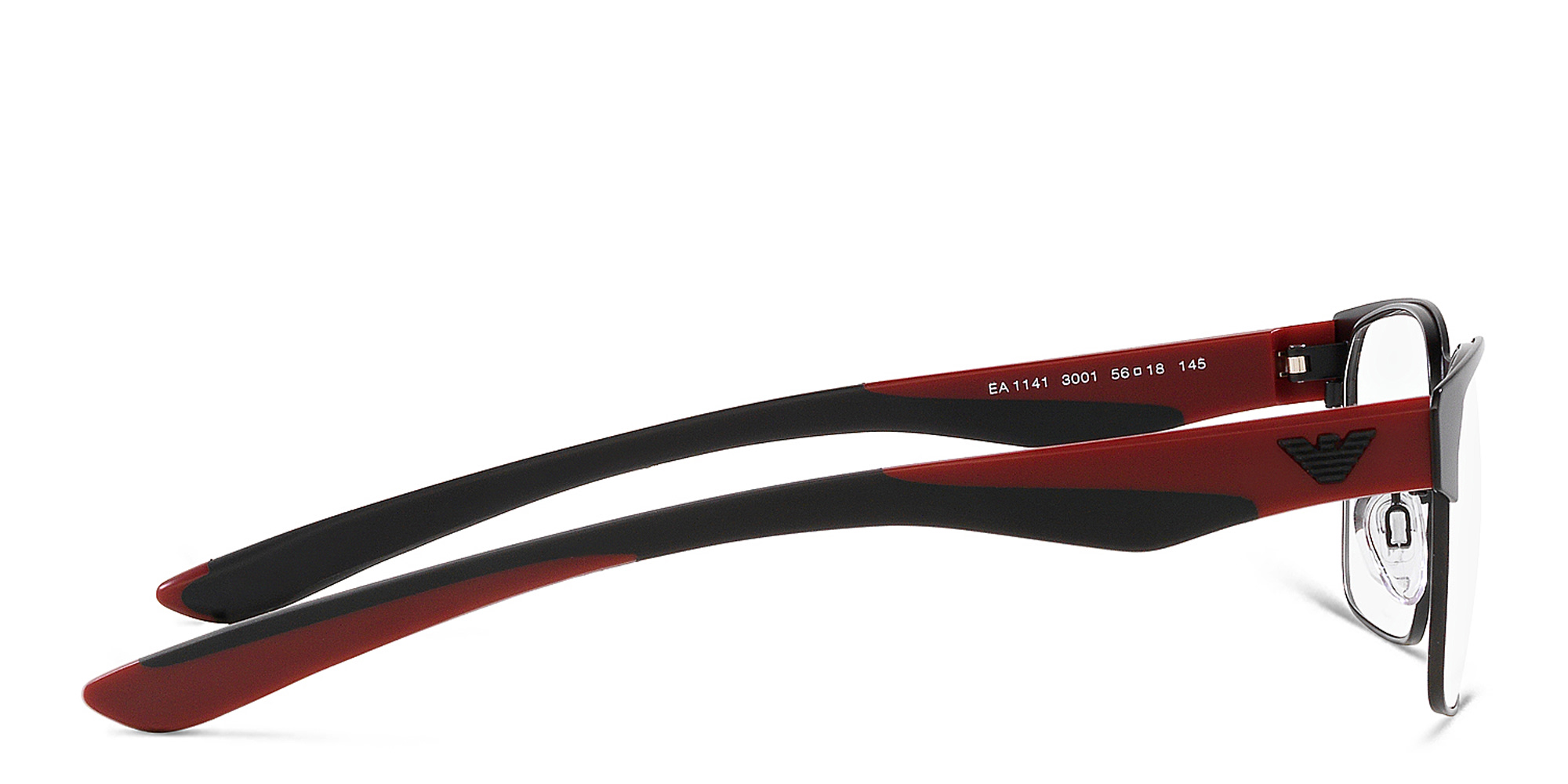 Emporio Armani Rectangle Eyeglasses in Matte Black – Product Photo 3