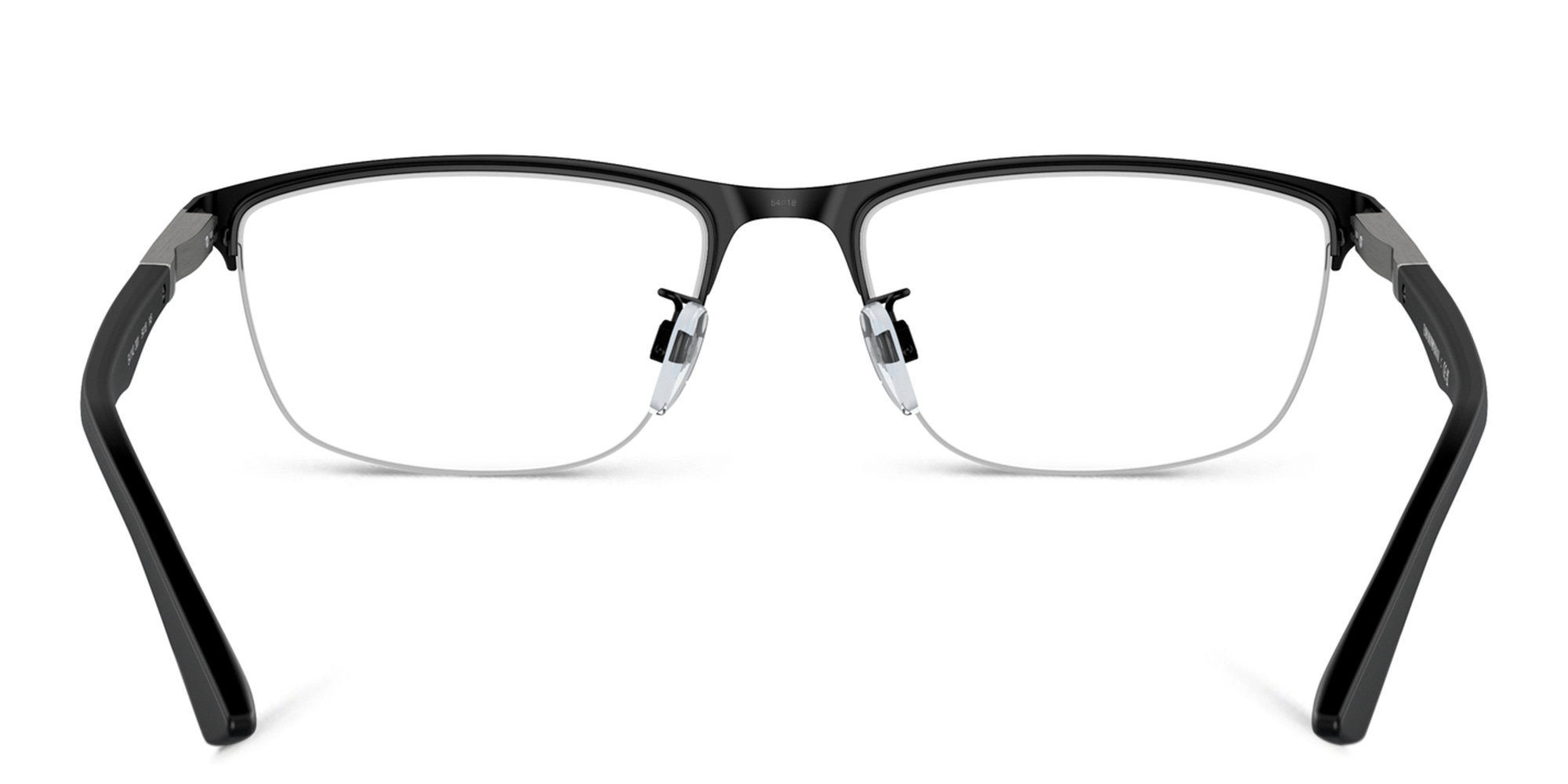 Emporio Armani Half-Rim Pillow Eyeglasses in Matte Black – Product Photo 4