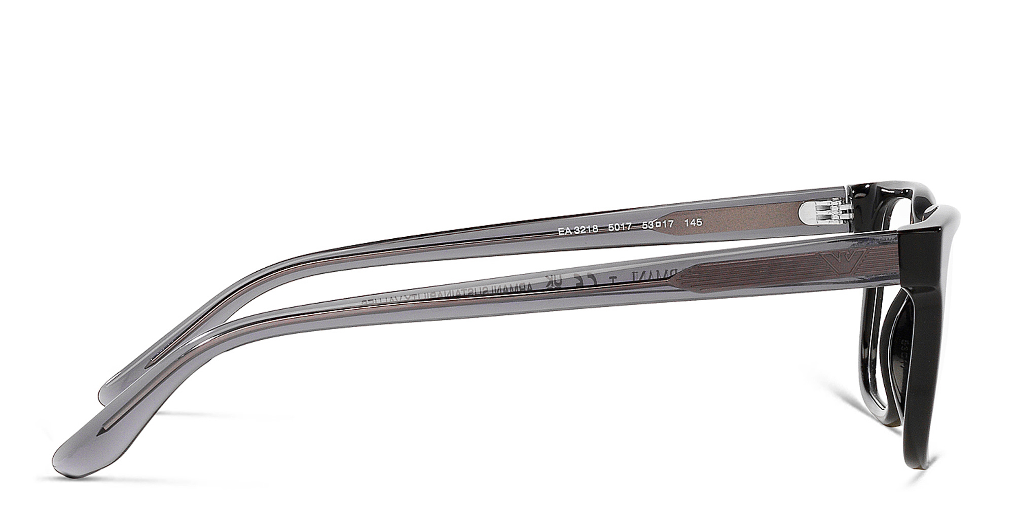 Shop Emporio Armani Wide Rectangle Eyeglasses in Black online.