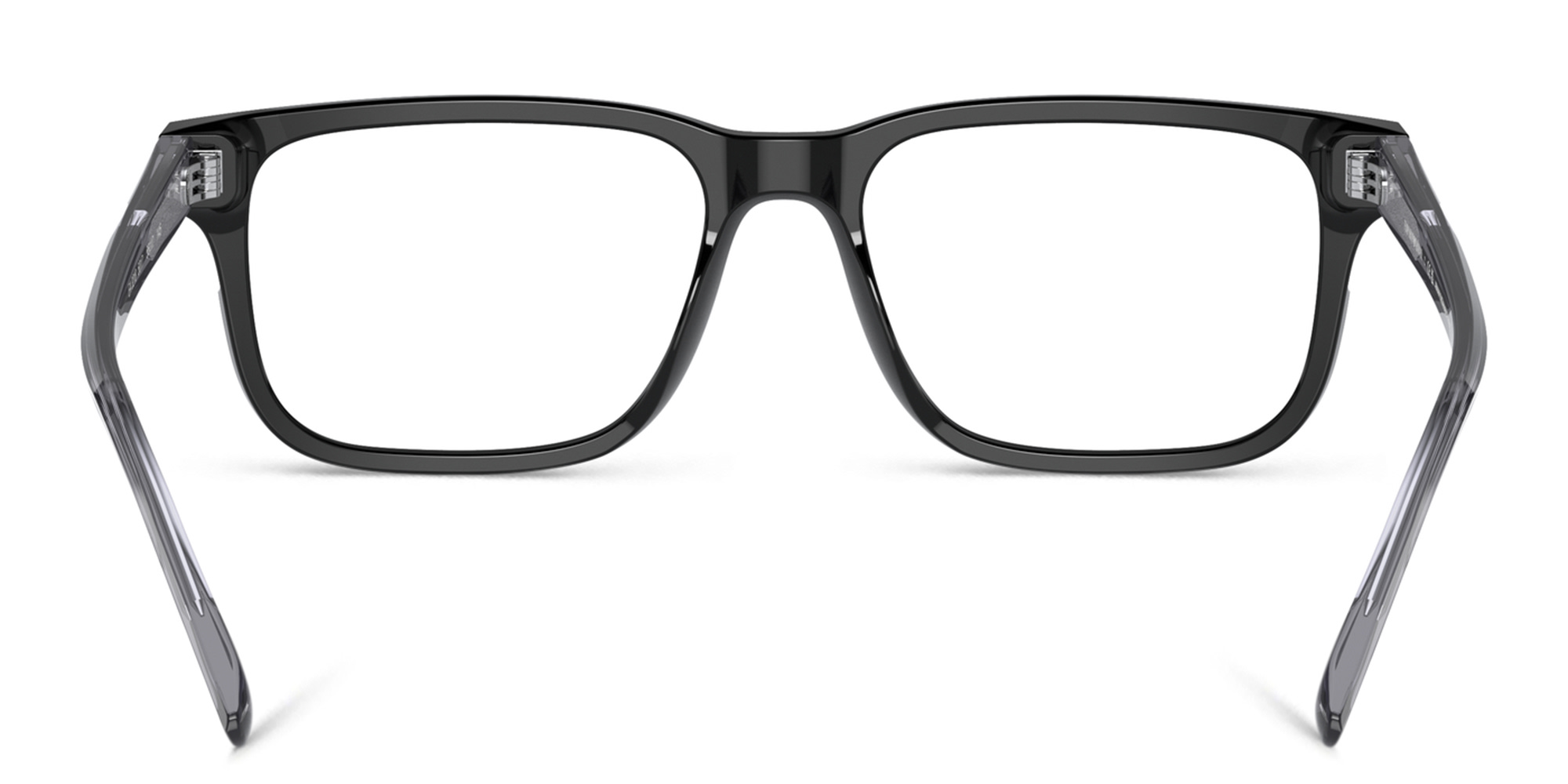 Shop Emporio Armani Wide Rectangle Eyeglasses in Black online.