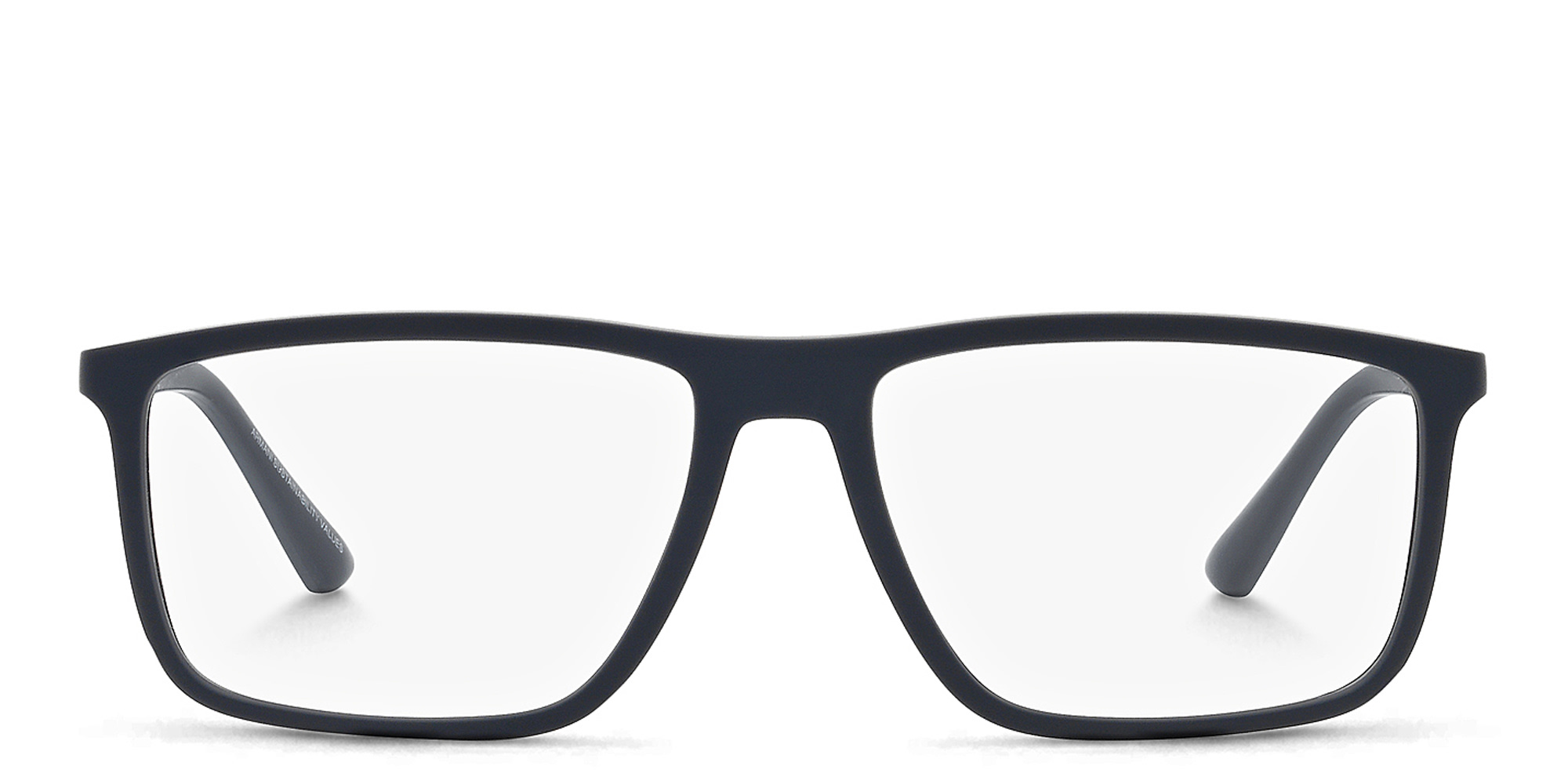Shop Emporio Armani Wide Rectangle Eyeglasses in Matte Blue online.
