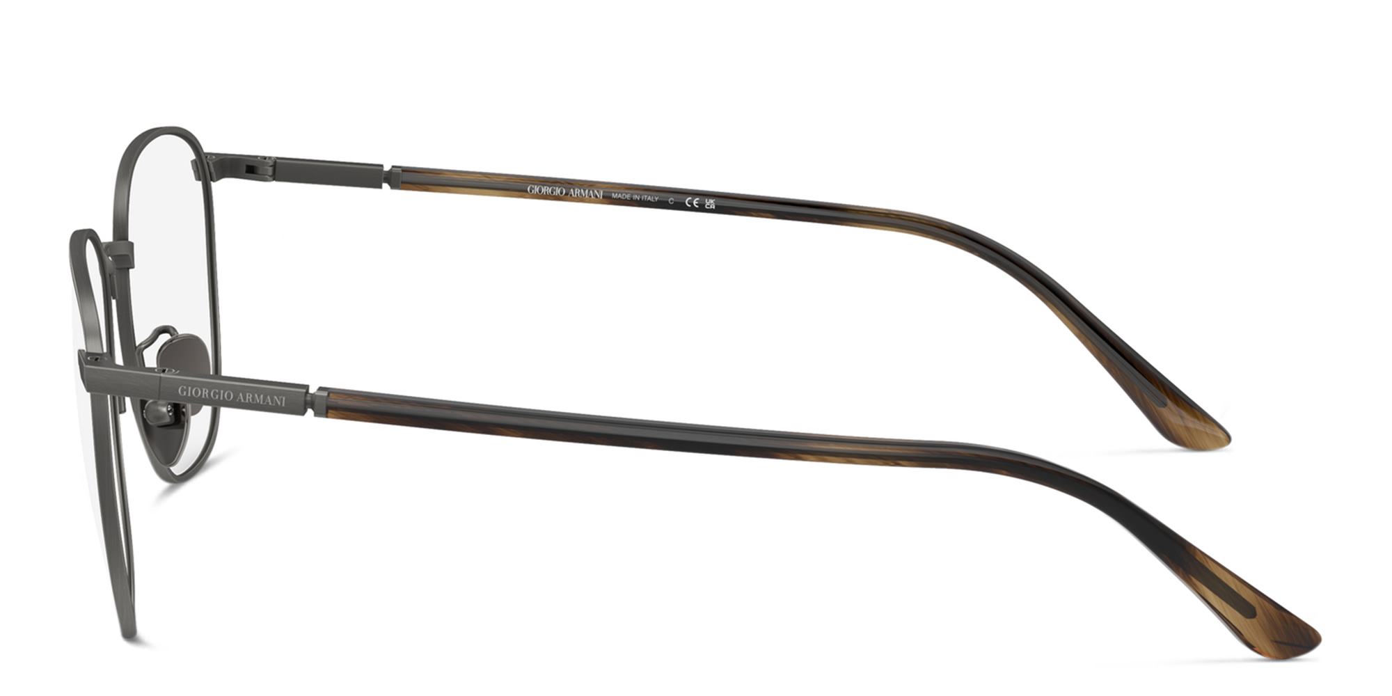 GIORGIO ARMANI Square Eyeglasses in Brushed Gunmetal – Product Photo 3