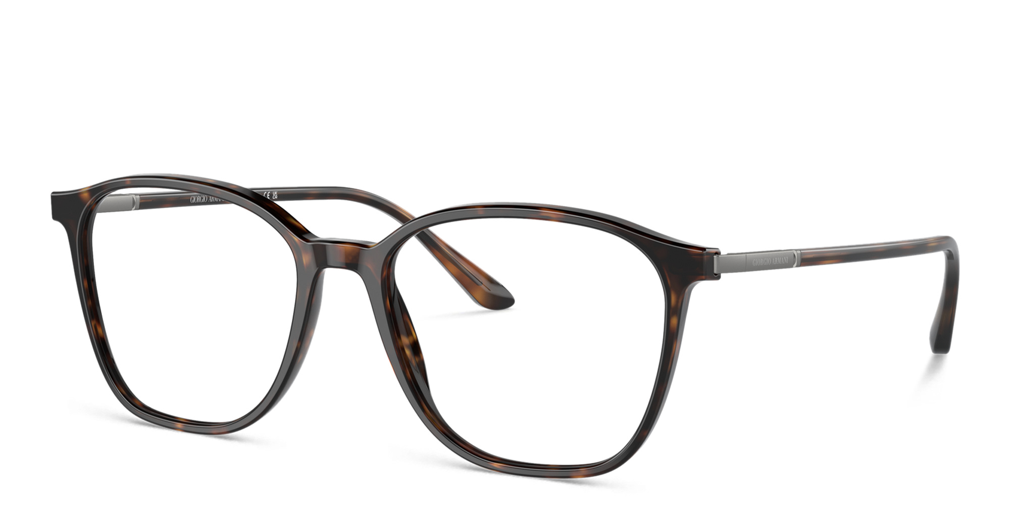 Shop GIORGIO ARMANI Square Eyeglasses in Havana online.