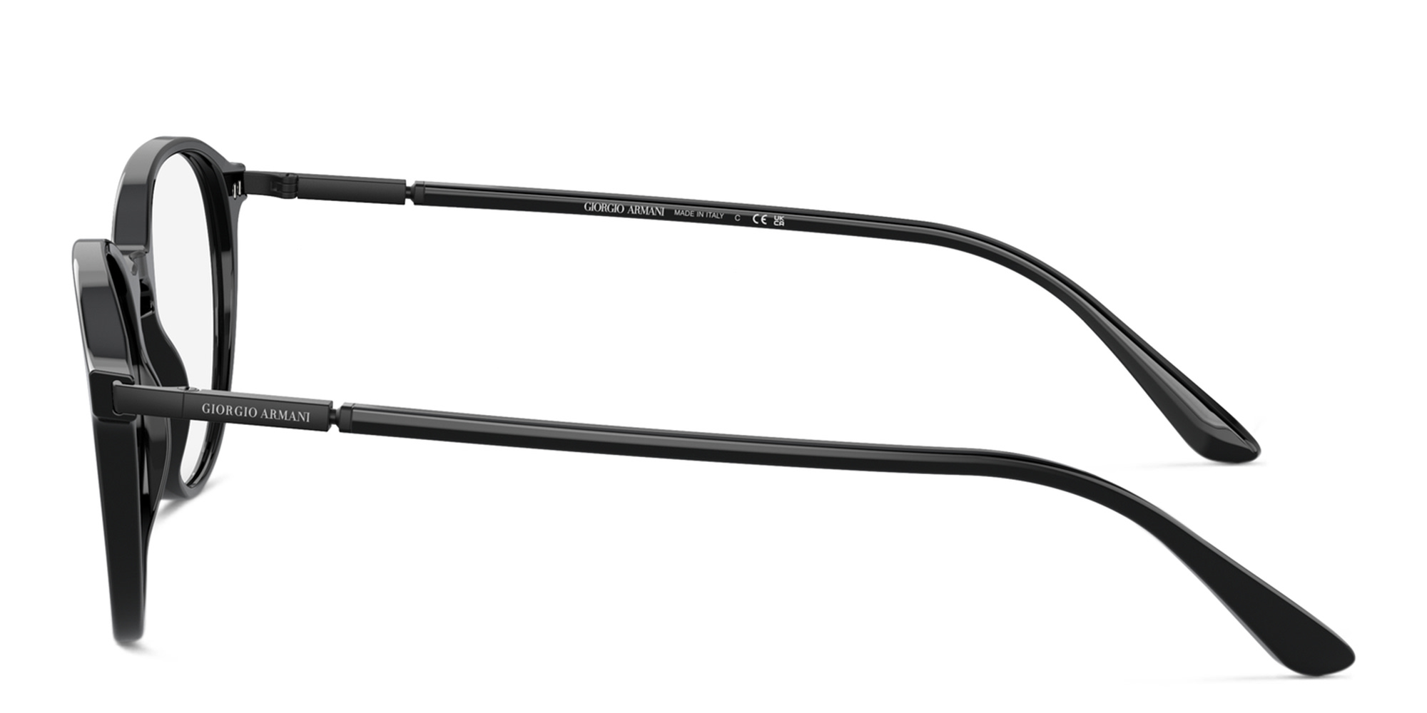 Shop GIORGIO ARMANI Panthos Eyeglasses in Black online.