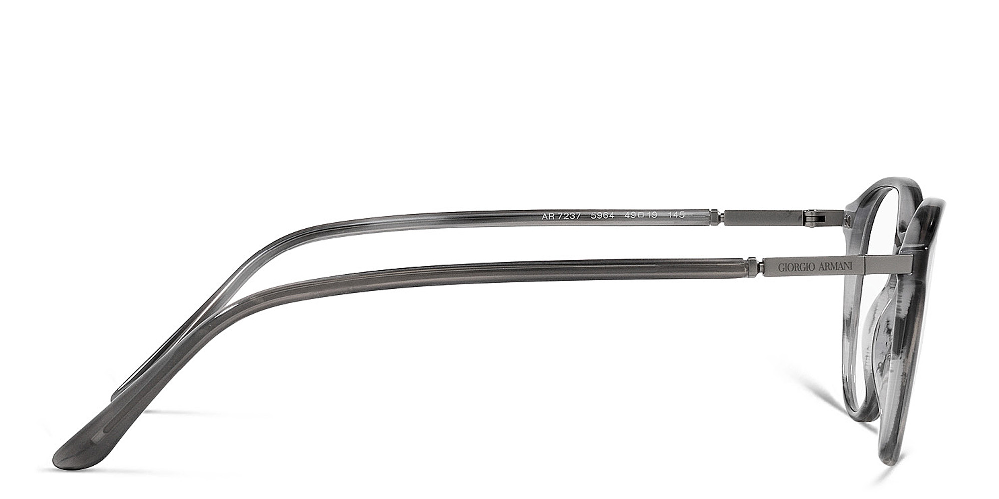 Shop GIORGIO ARMANI Panthos Eyeglasses in Striped Grey online.