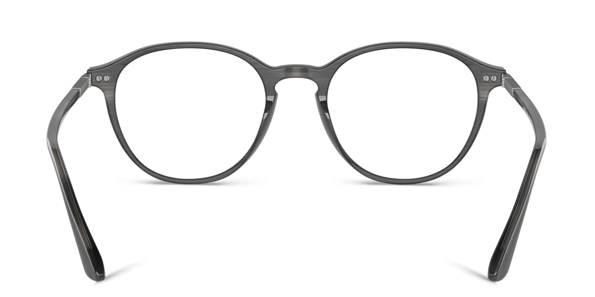 Shop GIORGIO ARMANI Panthos Eyeglasses in Striped Grey online.