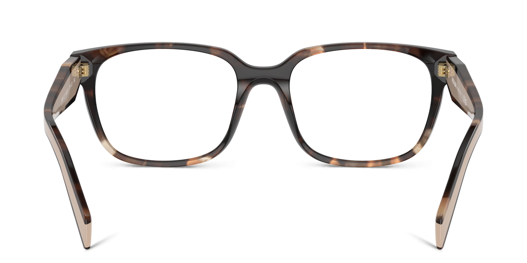 Shop PRADA Rectangle Eyeglasses in Caramel Havana online.