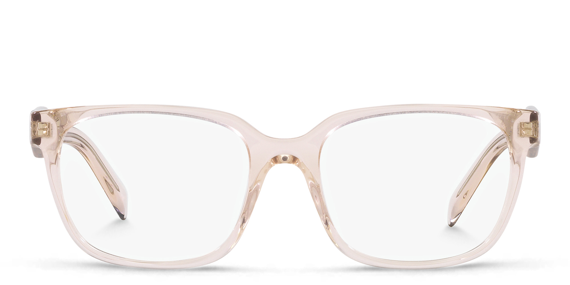 Shop PRADA Rectangle Eyeglasses in Crystal Pink online.
