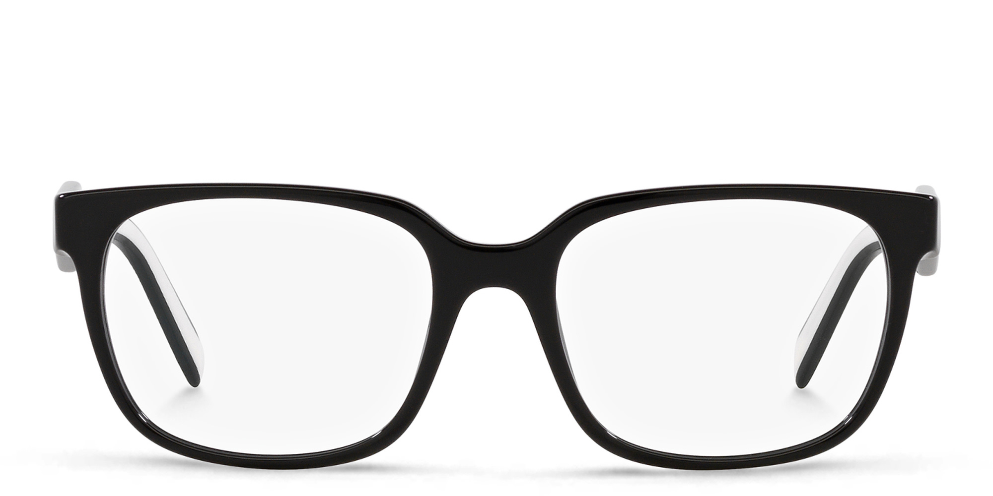 Shop PRADA Rectangle Eyeglasses in Black online.
