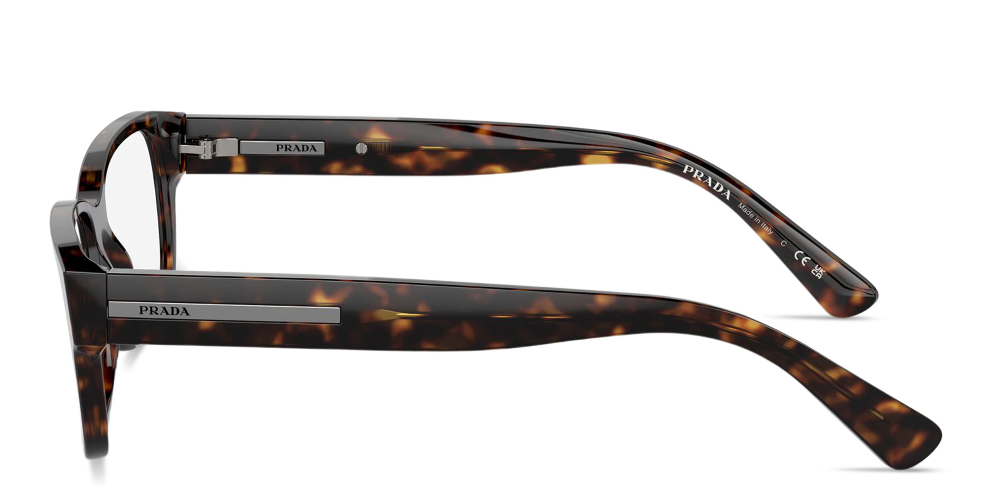 تسوق نظارات طبية مستطيلة واسعة بتوقيع العلامة برادا بلون مموه أونلاين.