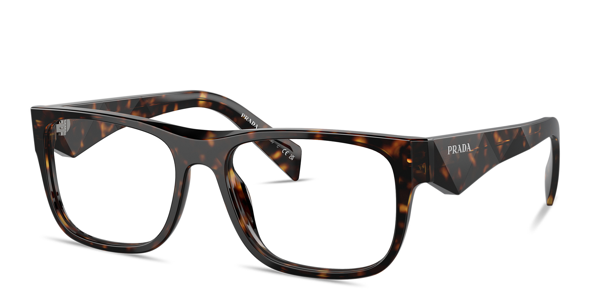 PRADA Logo-Print Pillow Eyeglasses in Havana – Product Photo 2