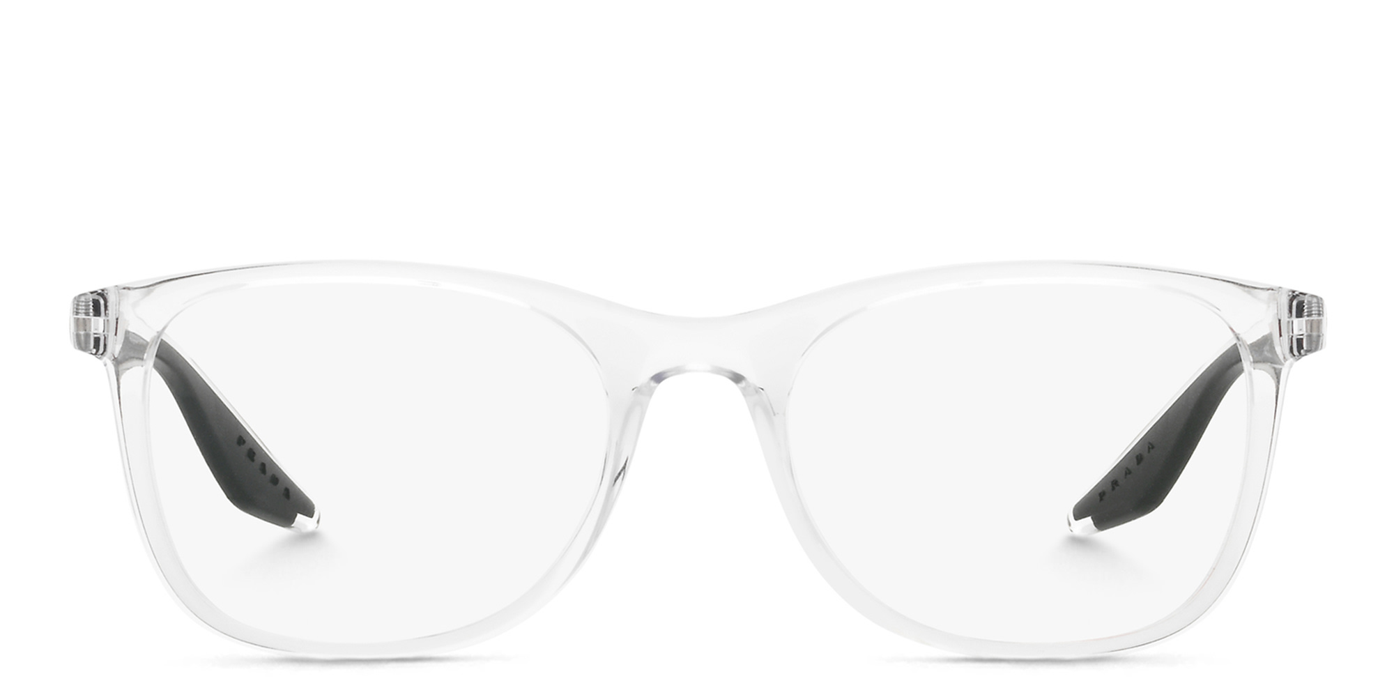 Prada Linea Rossa Wide Pillow Eyeglasses in Crystal – Product Photo 1