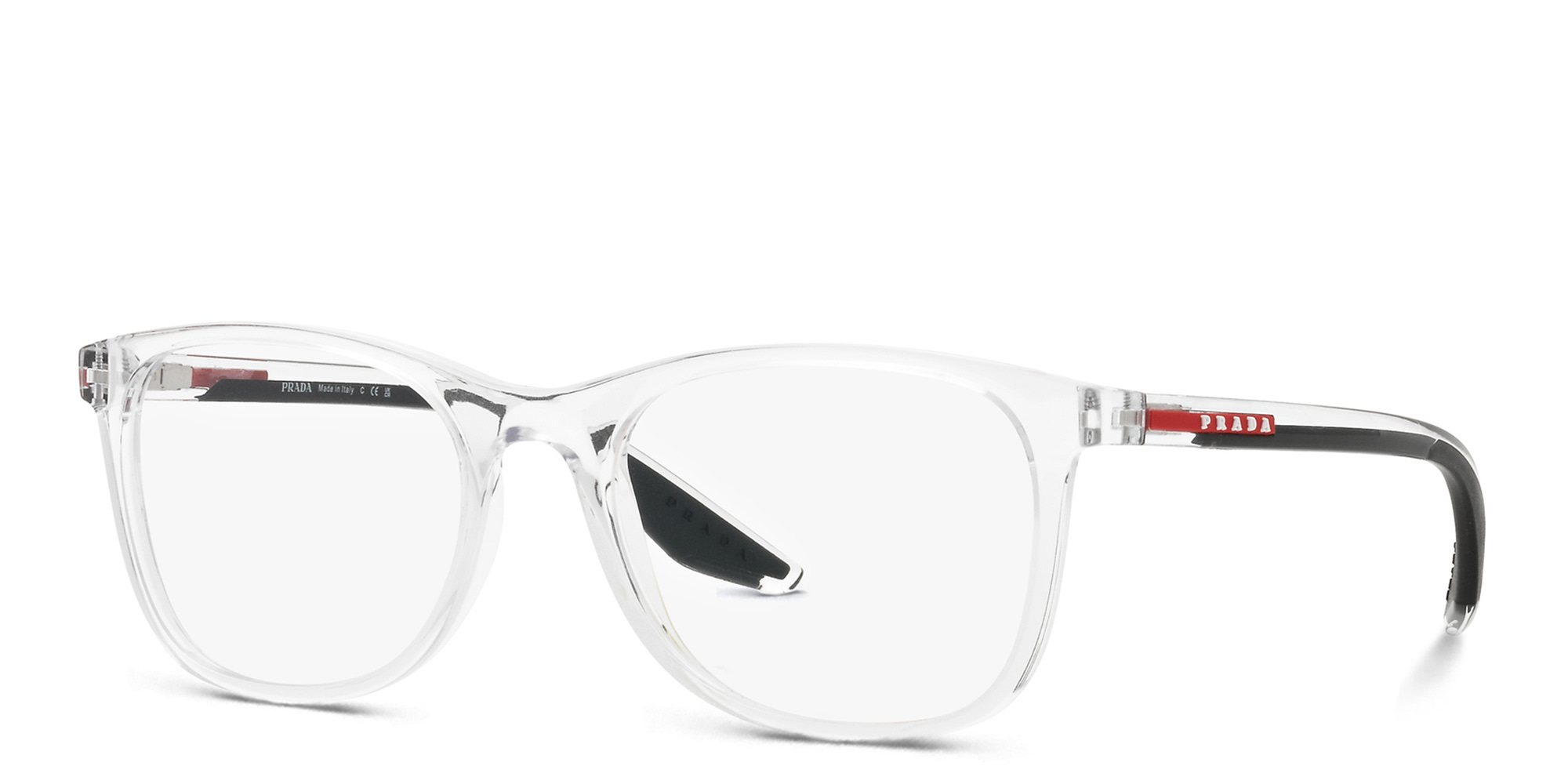 Prada Linea Rossa Wide Pillow Eyeglasses in Crystal – Product Photo 2
