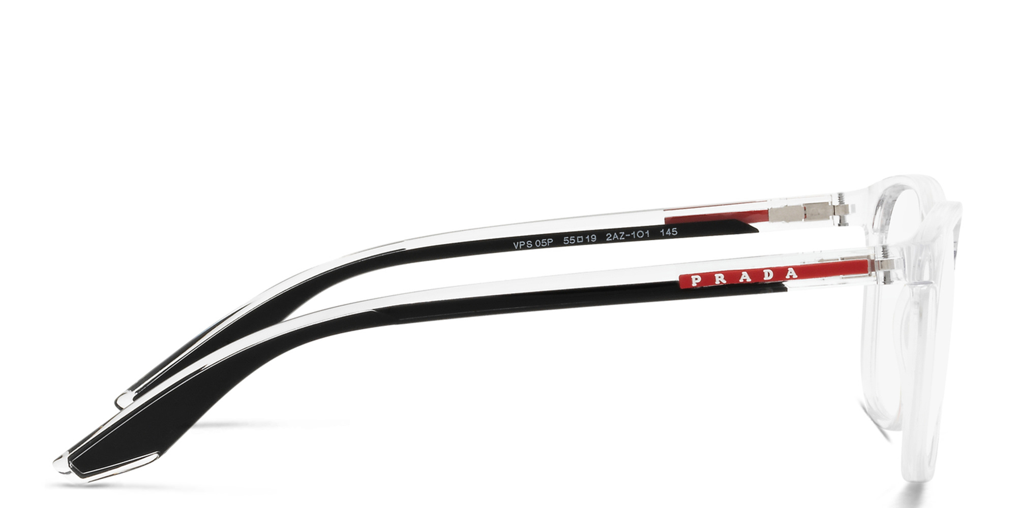 Prada Linea Rossa Wide Pillow Eyeglasses in Crystal – Product Photo 3