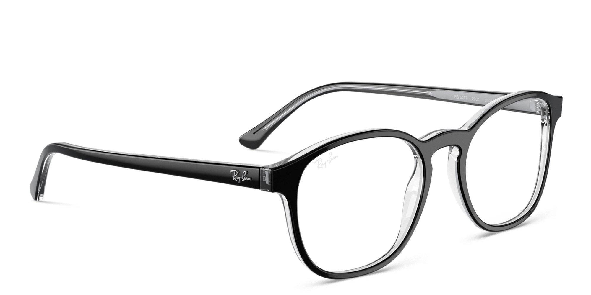 Ray-Ban Unisex Panthos Eyeglasses in Black On Transparent – Product Photo 4