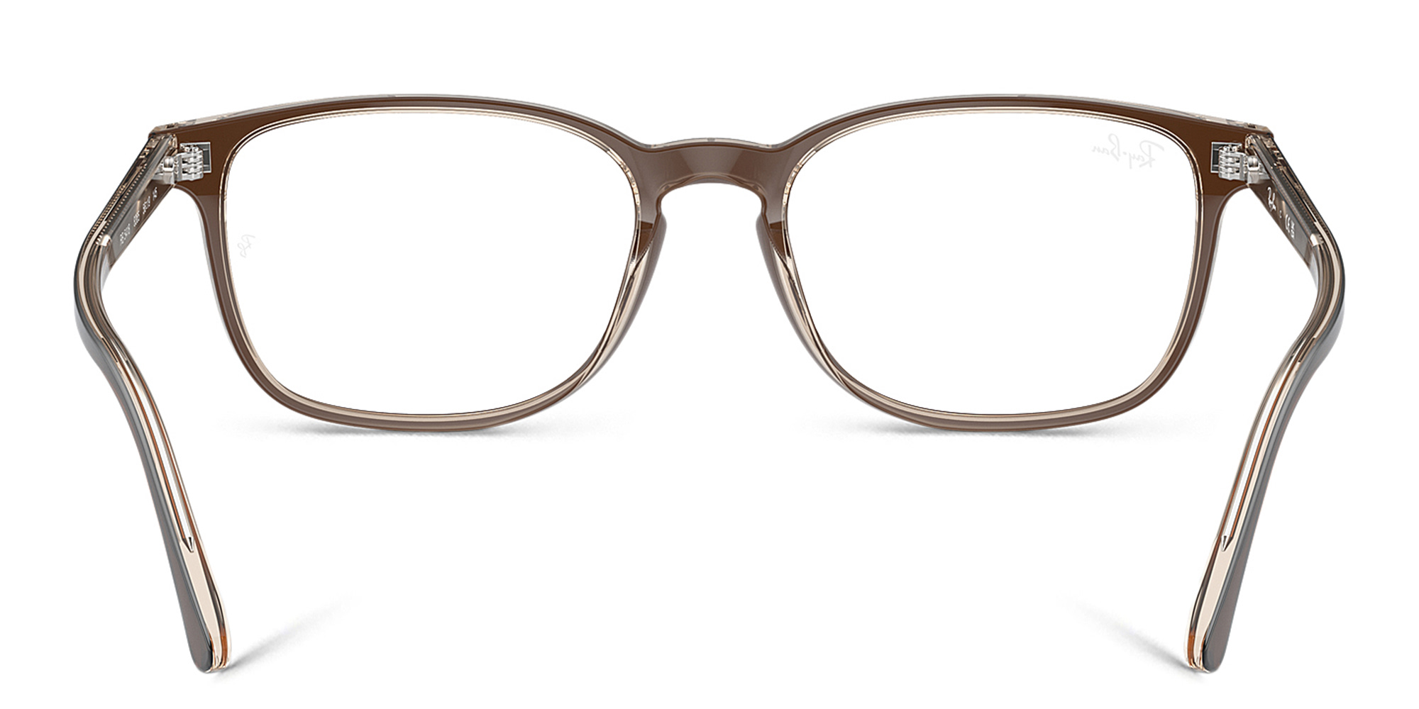 Ray-Ban Optics Unisex Pillow Eyeglasses in Brown On Transparent Light Brown – Product Photo 4