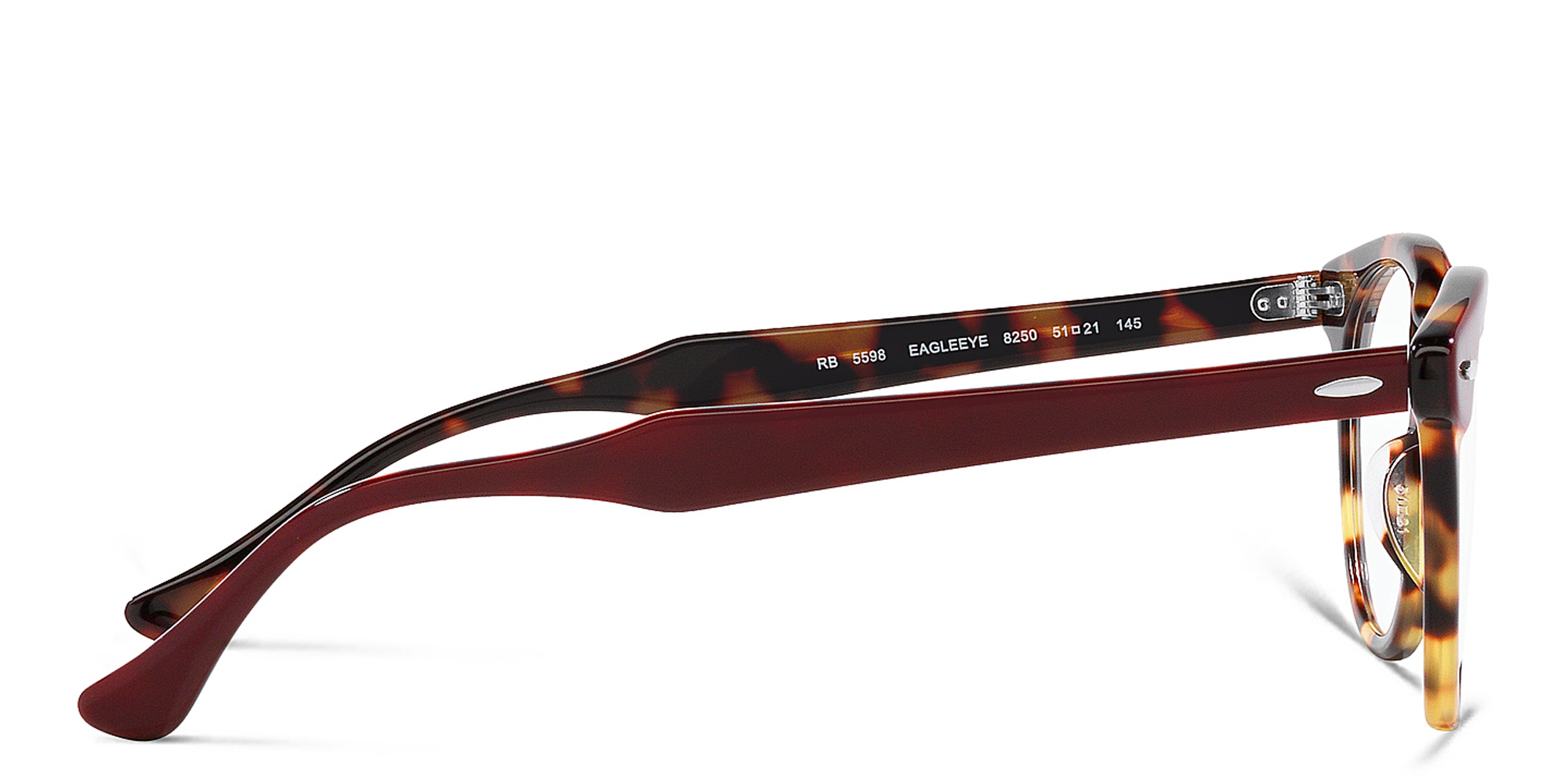 Shop Ray-Ban Unisex Square Eyeglasses in Bordeaux On Yellow Havana online.