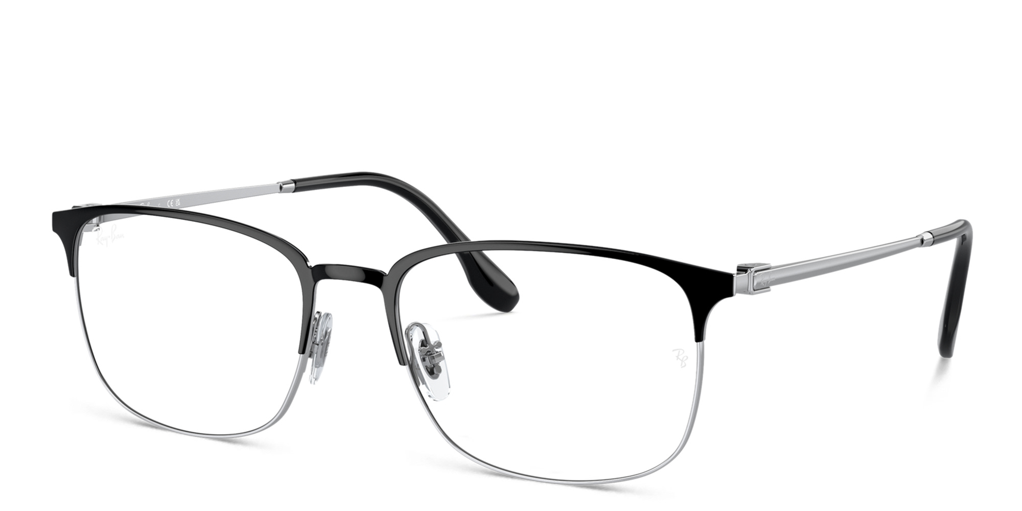 Ray-Ban Unisex Pillow Eyeglasses in Black On Silver – Product Photo 2
