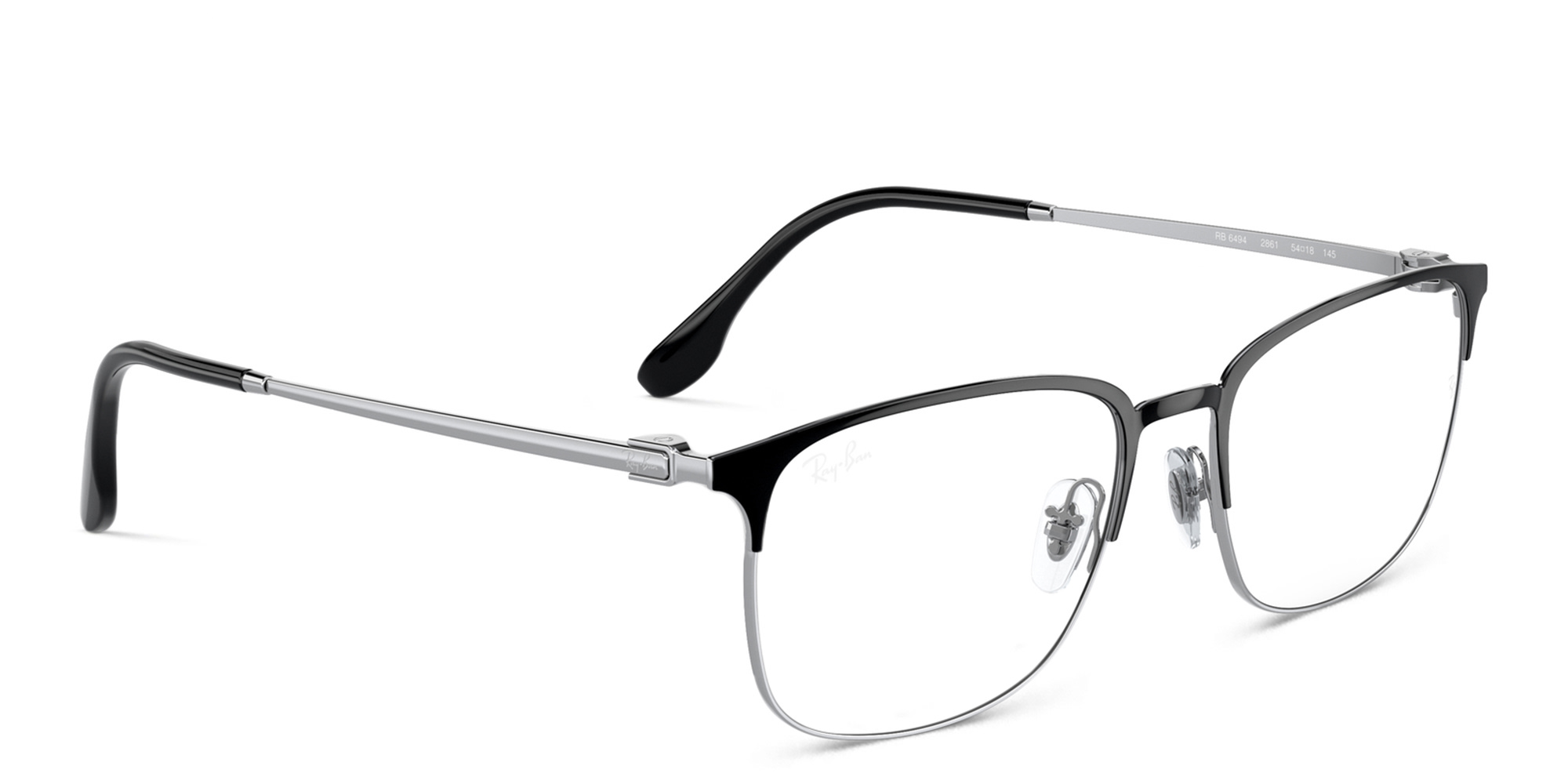 Ray-Ban Unisex Pillow Eyeglasses in Black On Silver – Product Photo 4