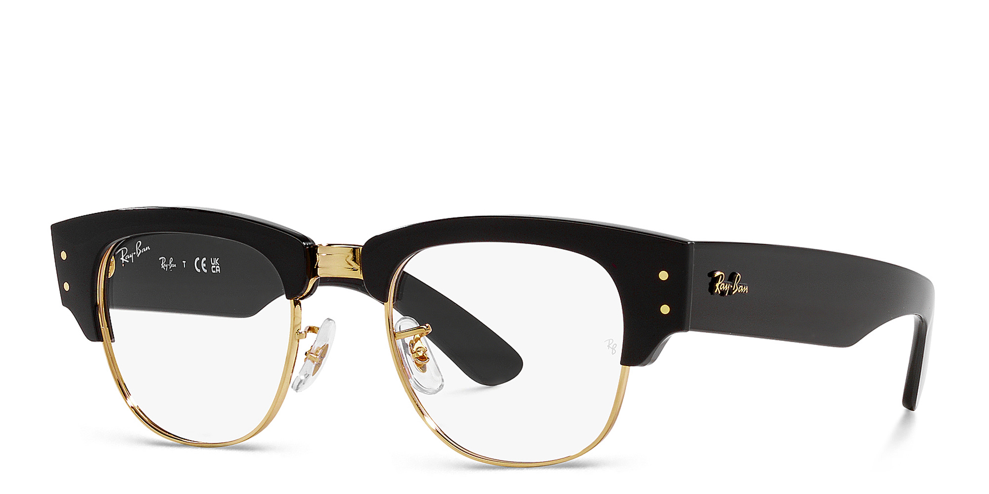 Shop Ray-Ban Mega Clubmaster Unisex Square Eyeglasses in Black online.