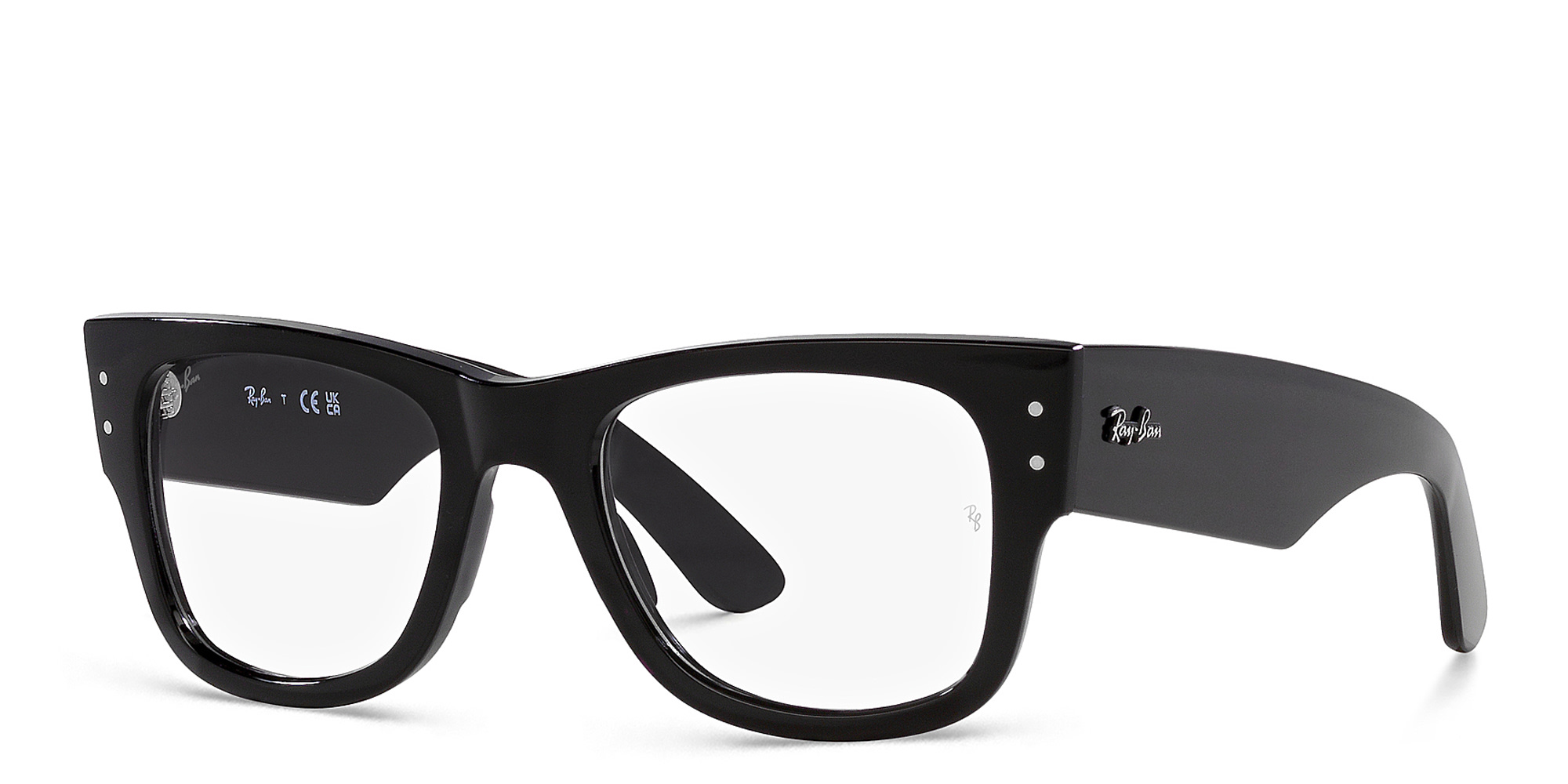 Shop Ray-Ban Mega Wayfarer Unisex Square Eyeglasses in Black online.