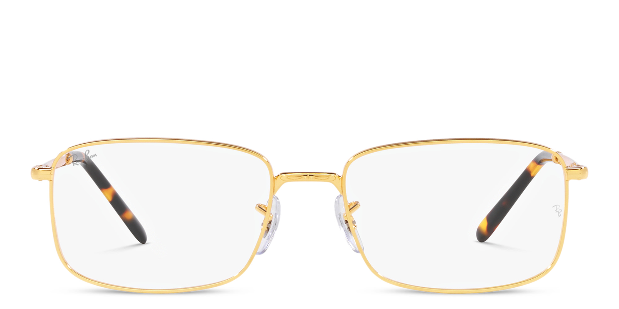 Shop Ray-Ban Unisex Rectangle Eyeglasses in Gold online.