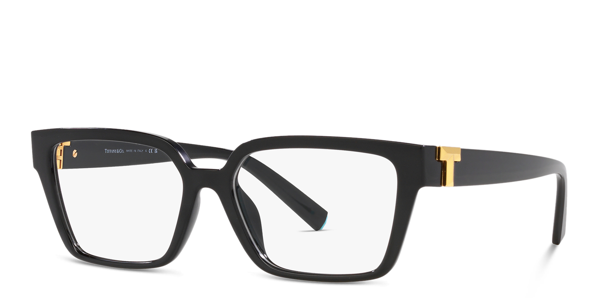 TIFFANY Wide Rectangle Eyeglasses in Black – Product Photo 2