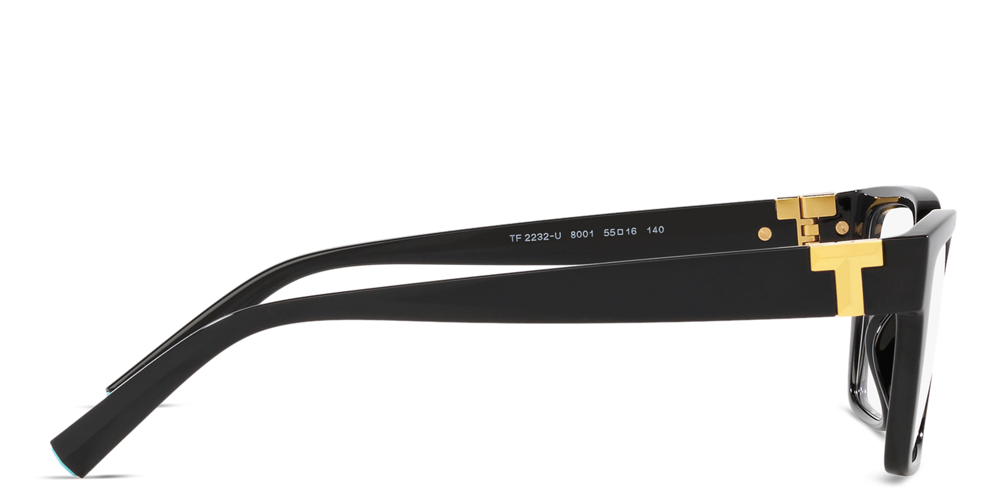 TIFFANY Wide Rectangle Eyeglasses in Black – Product Photo 3