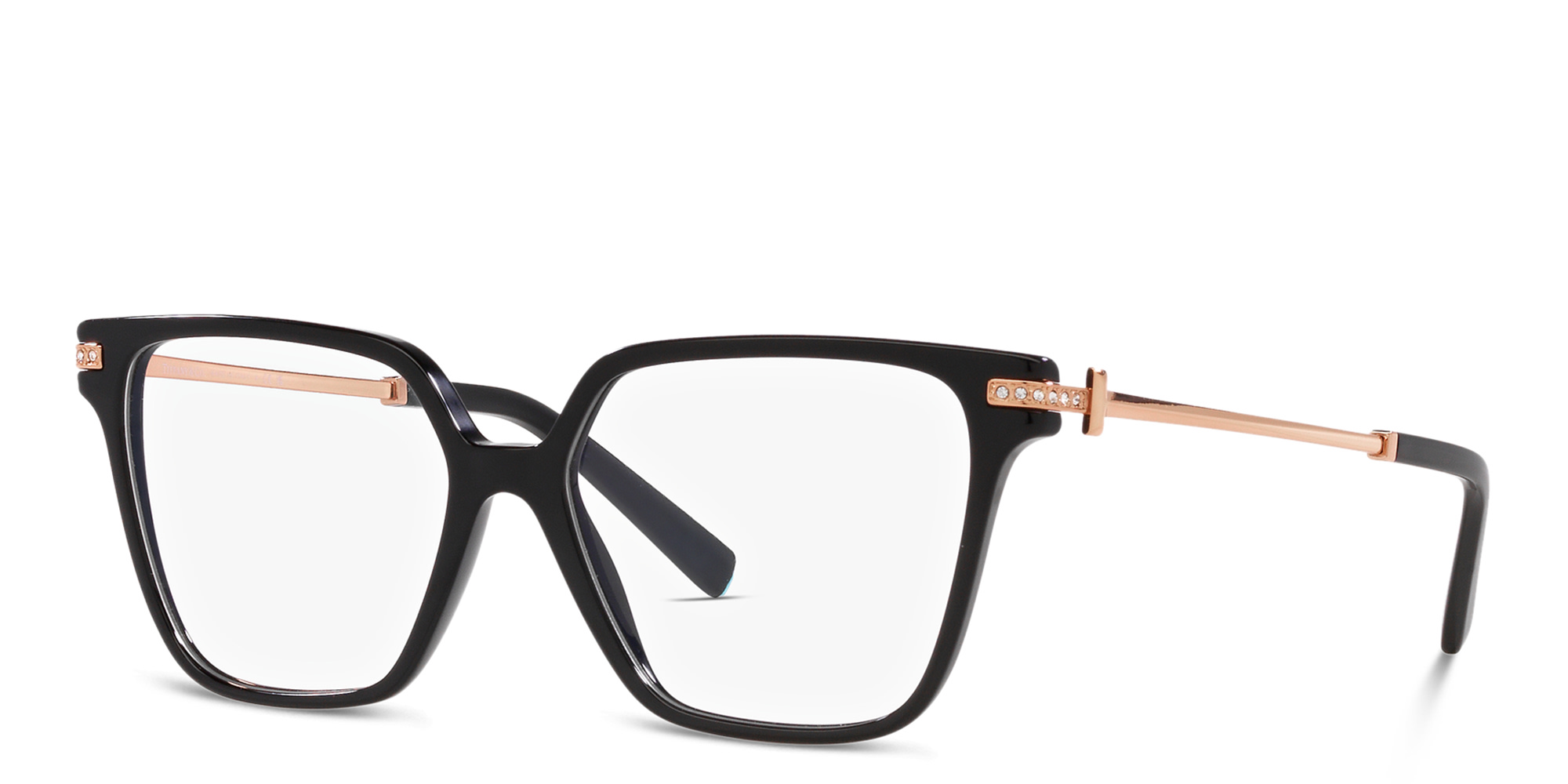 Shop TIFFANY Square Eyeglasses in Black online.