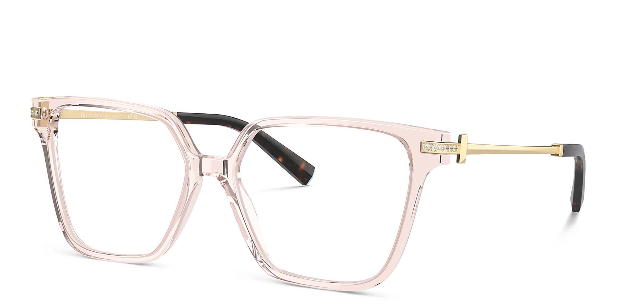 Shop TIFFANY T Motif Square Eyeglasses in Crystal Nude online.