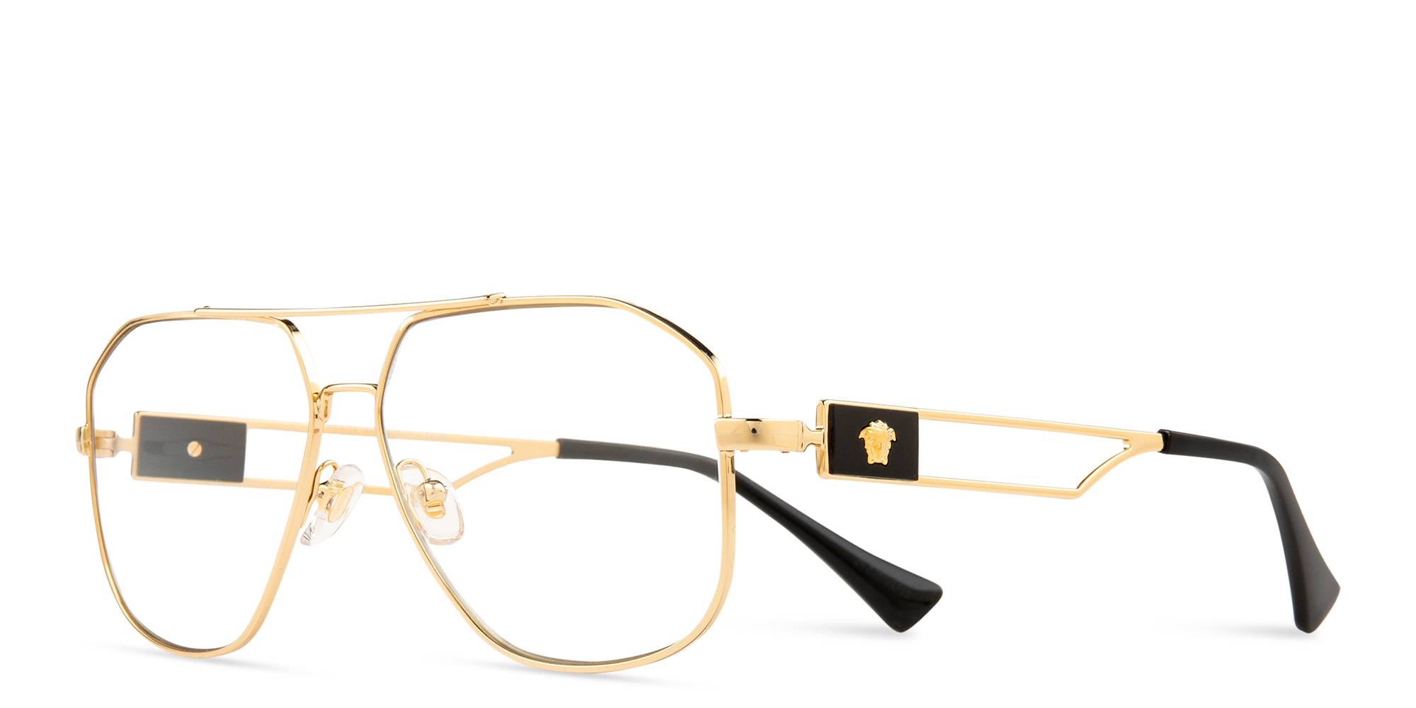 VERSACE Medusa-Embellished Pilot Eyeglasses in Gold – Product Photo 2