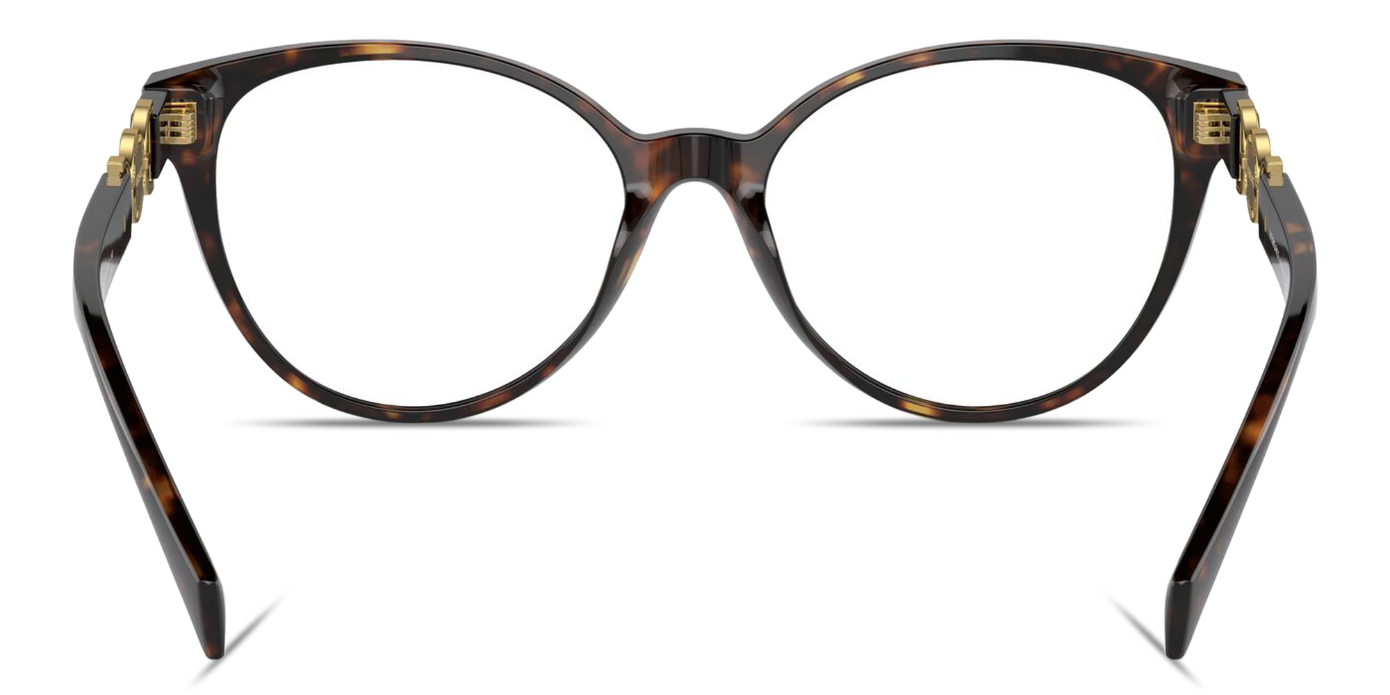 Shop VERSACE Medusa Wide Cat-Eye Eyeglasses in Havana online.