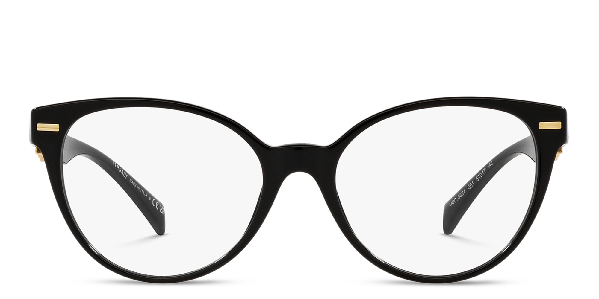 VERSACE Medusa Wide Cat-Eye Eyeglasses in Black – Product Photo 1