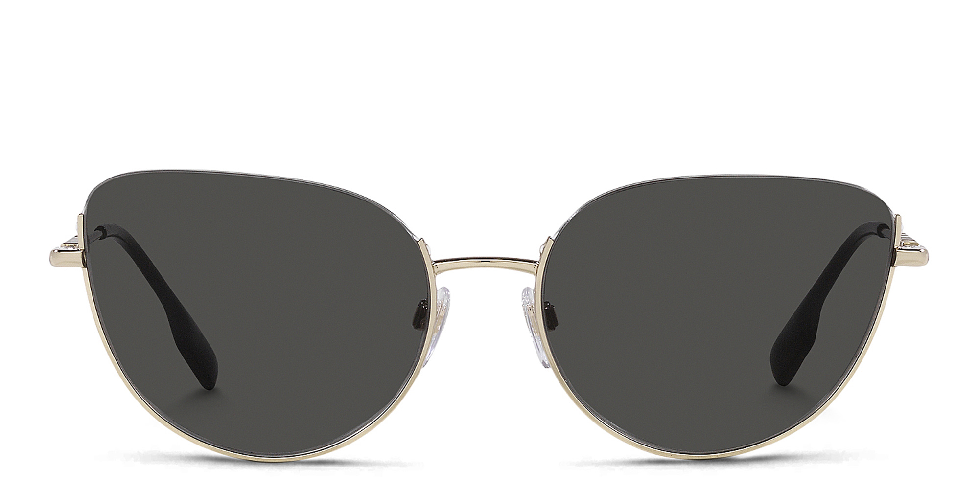Shop BURBERRY Half-Rim Cat-Eye Sunglasses in Light Gold online.